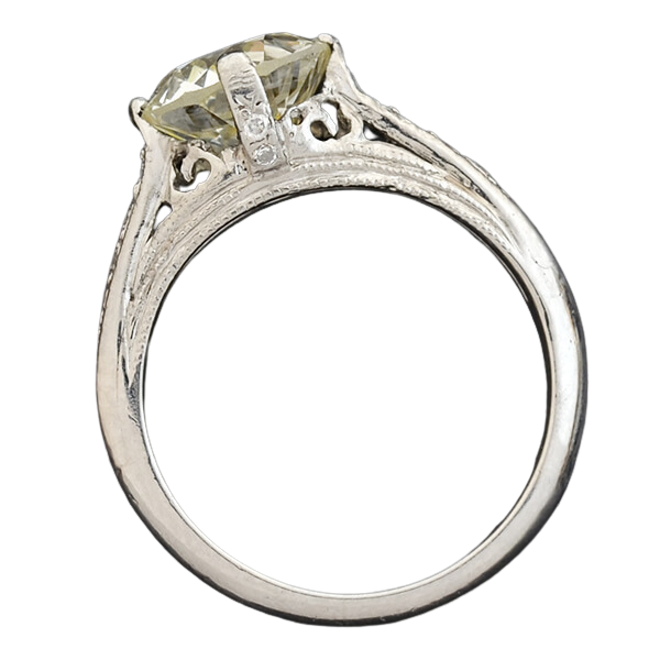 Art Deco Style Platinum Diamond Engagement Ring 1.85ct
