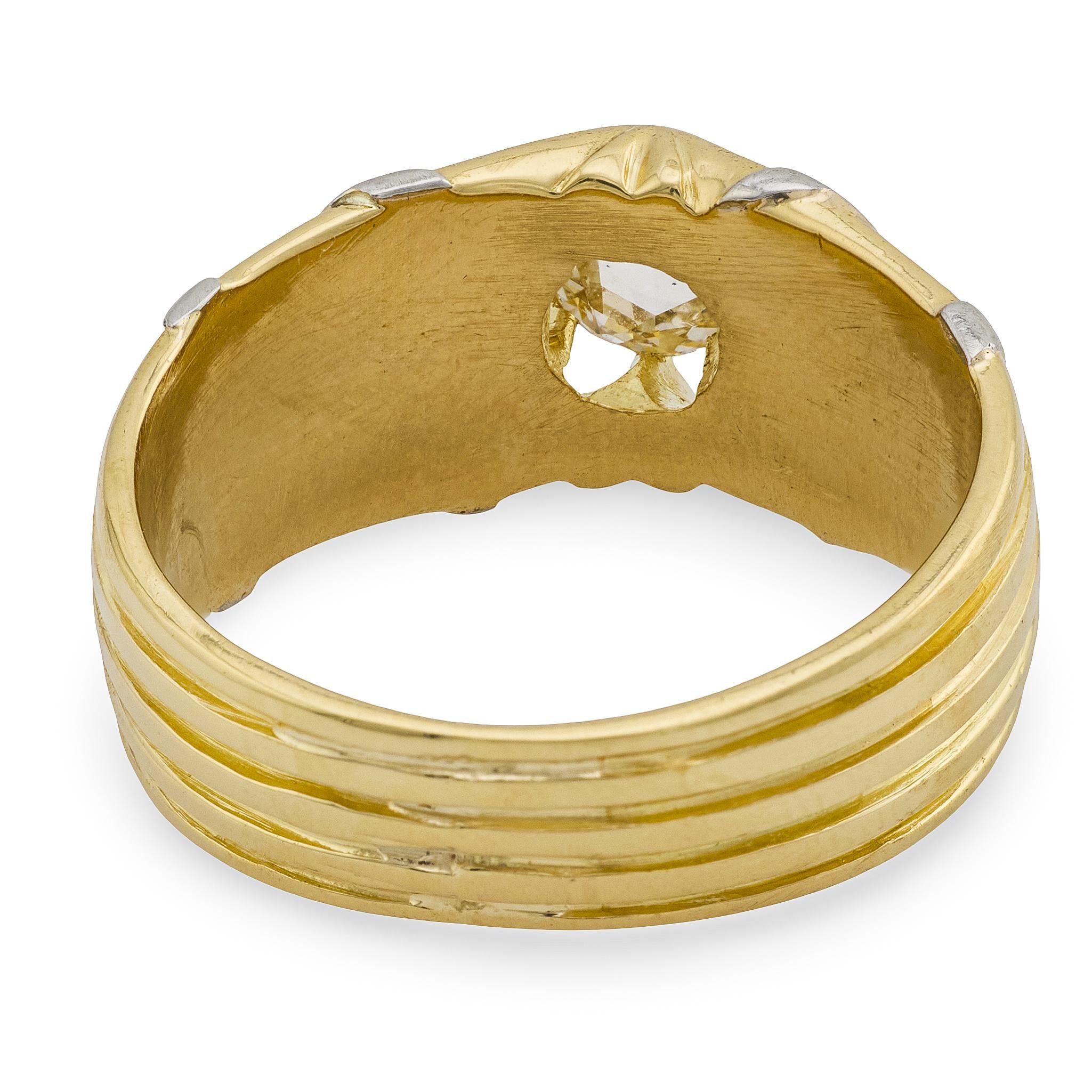 Art Nouveau 18k/Platinum Diamond Engagement Ring 0.41ct