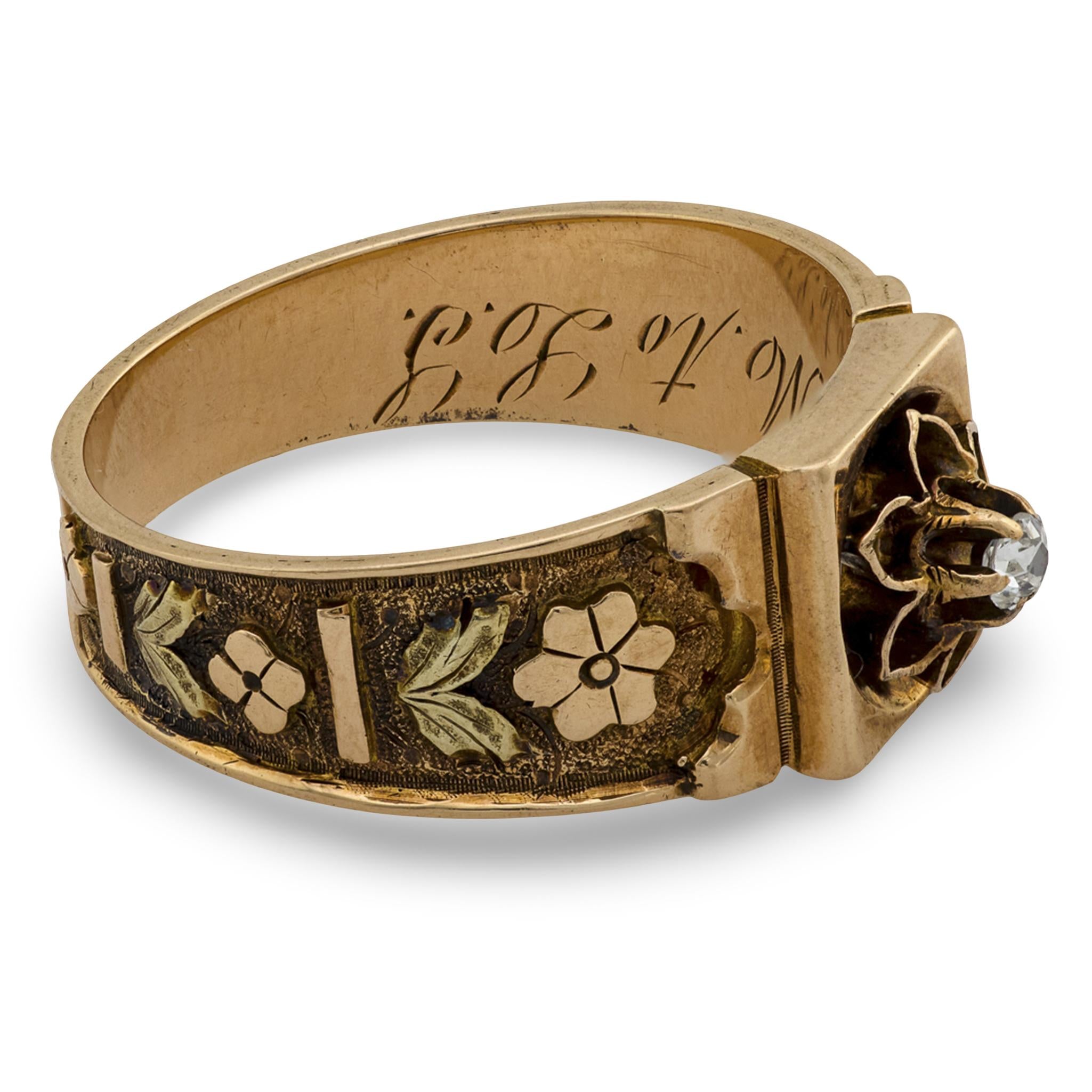 Victorian 14k Diamond Engagement Ring .08ct