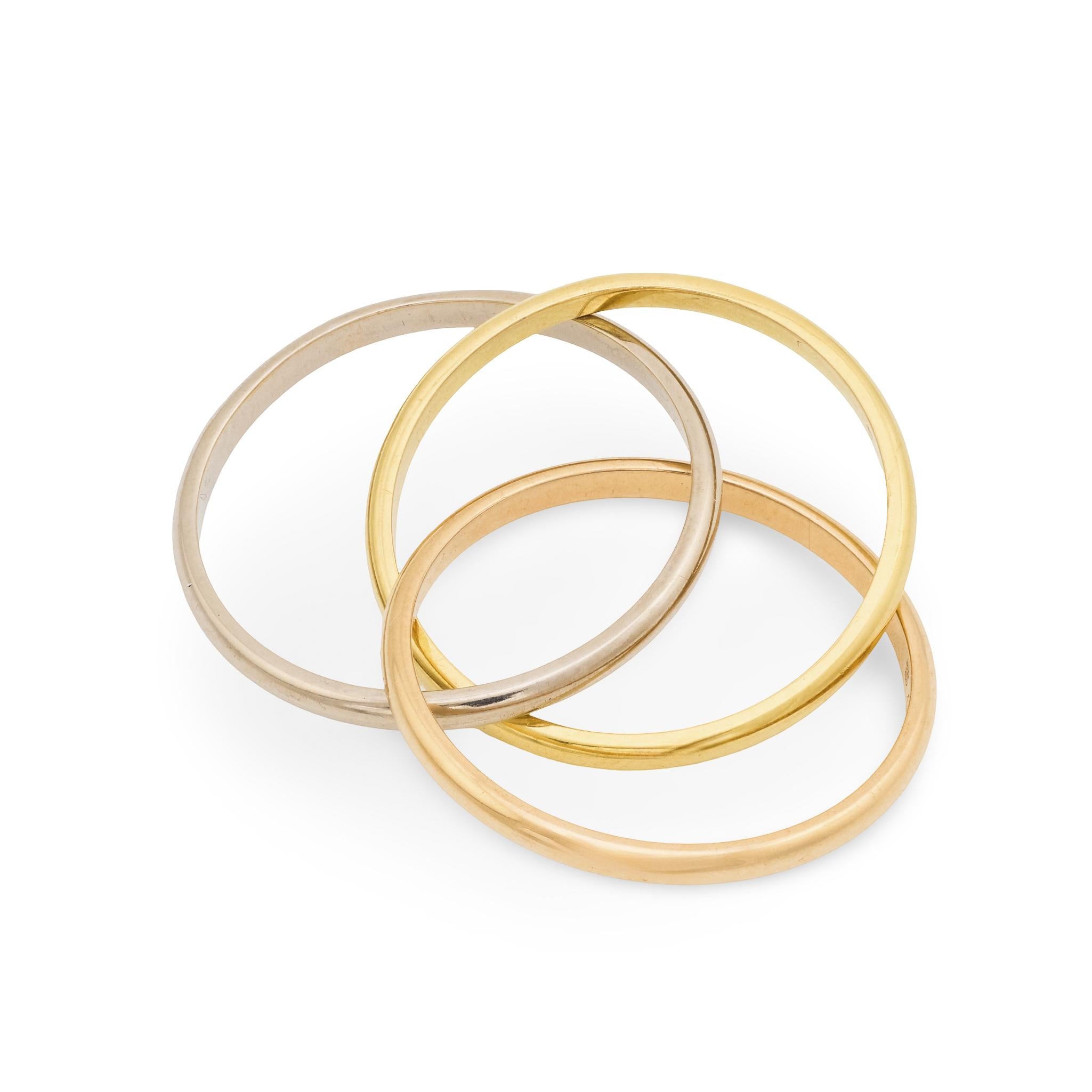CARTIER Estate 18k Tri-Color Trinity Ring