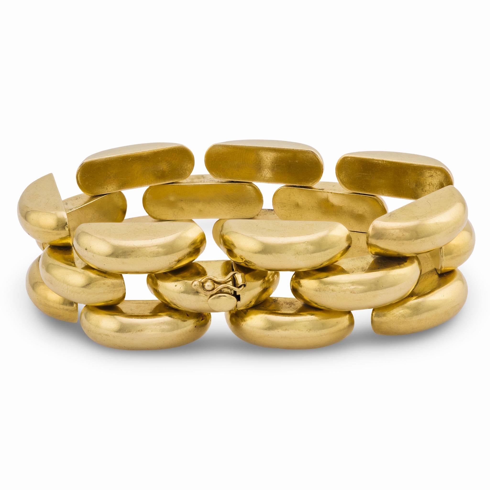 Retro Italian 14k Tire Track Bracelet