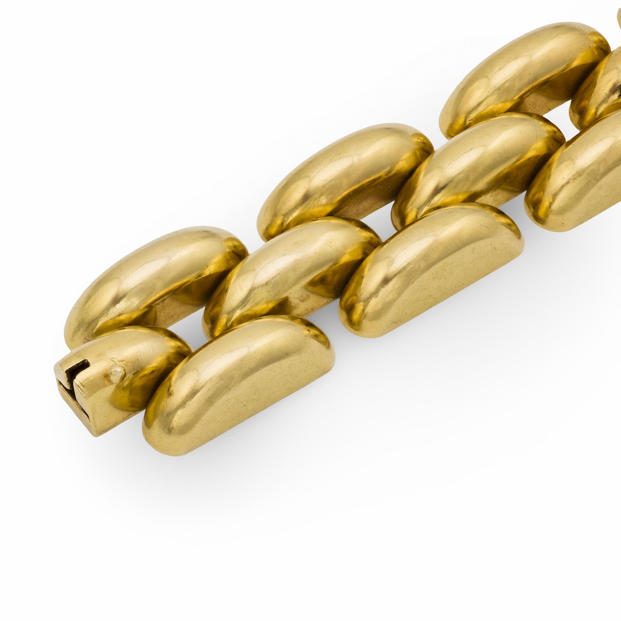 Retro Italian 14k Tire Track Bracelet