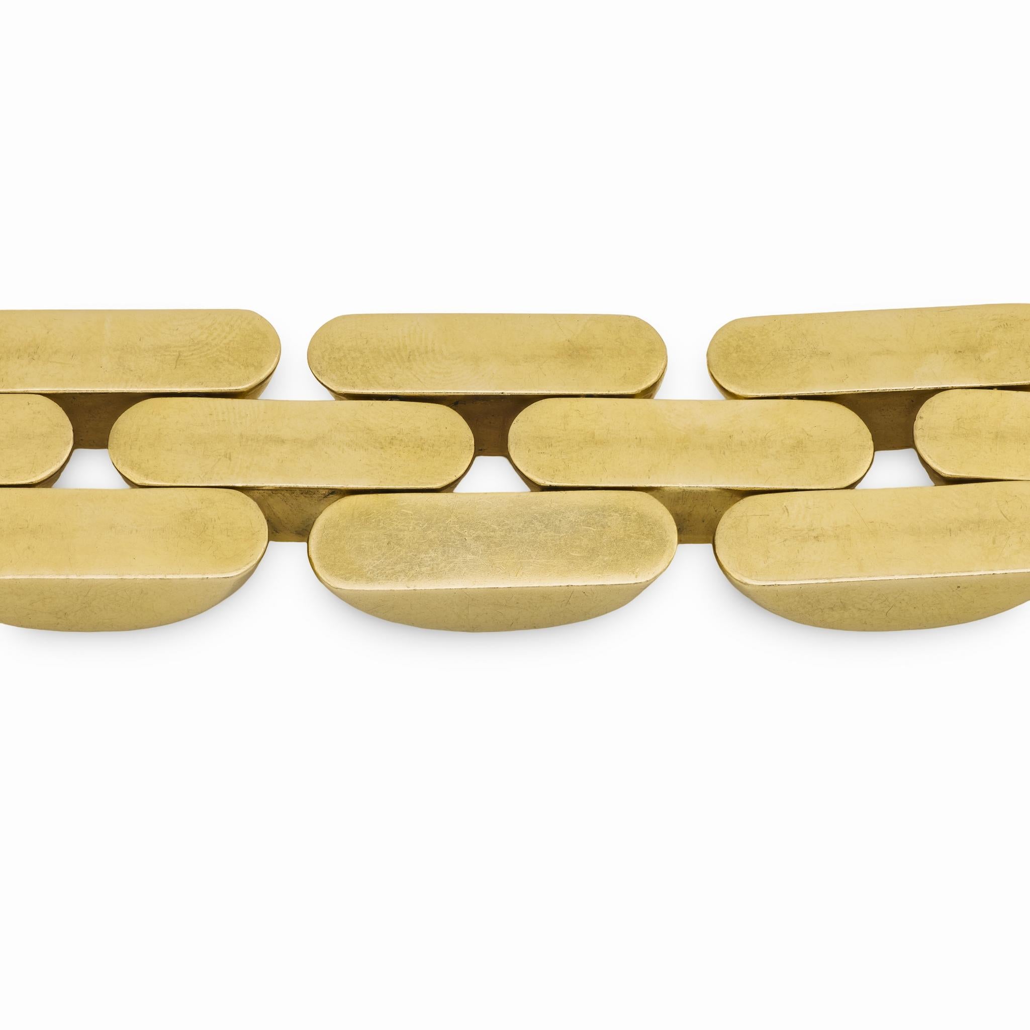 Retro Italian 14k Tire Track Bracelet