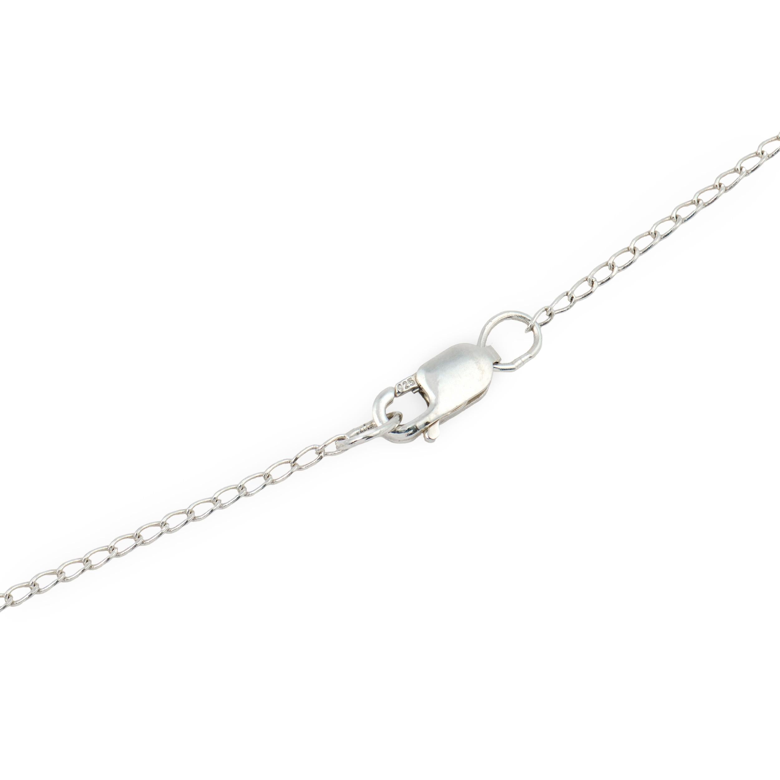Edwardian Sterling Silver Mississippi River Pearl Lavalier Necklace