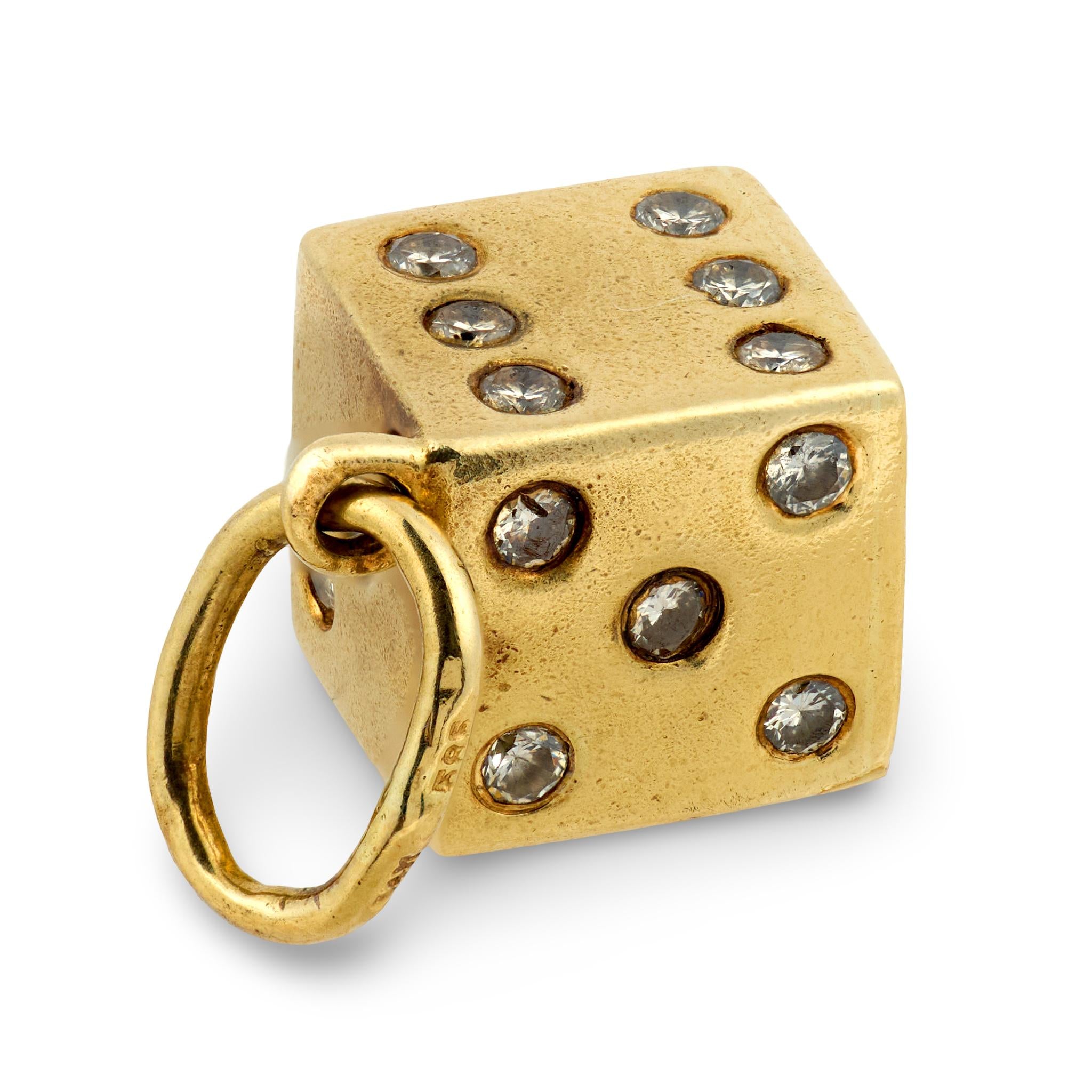 Estate 14k Die Pendant/Charm