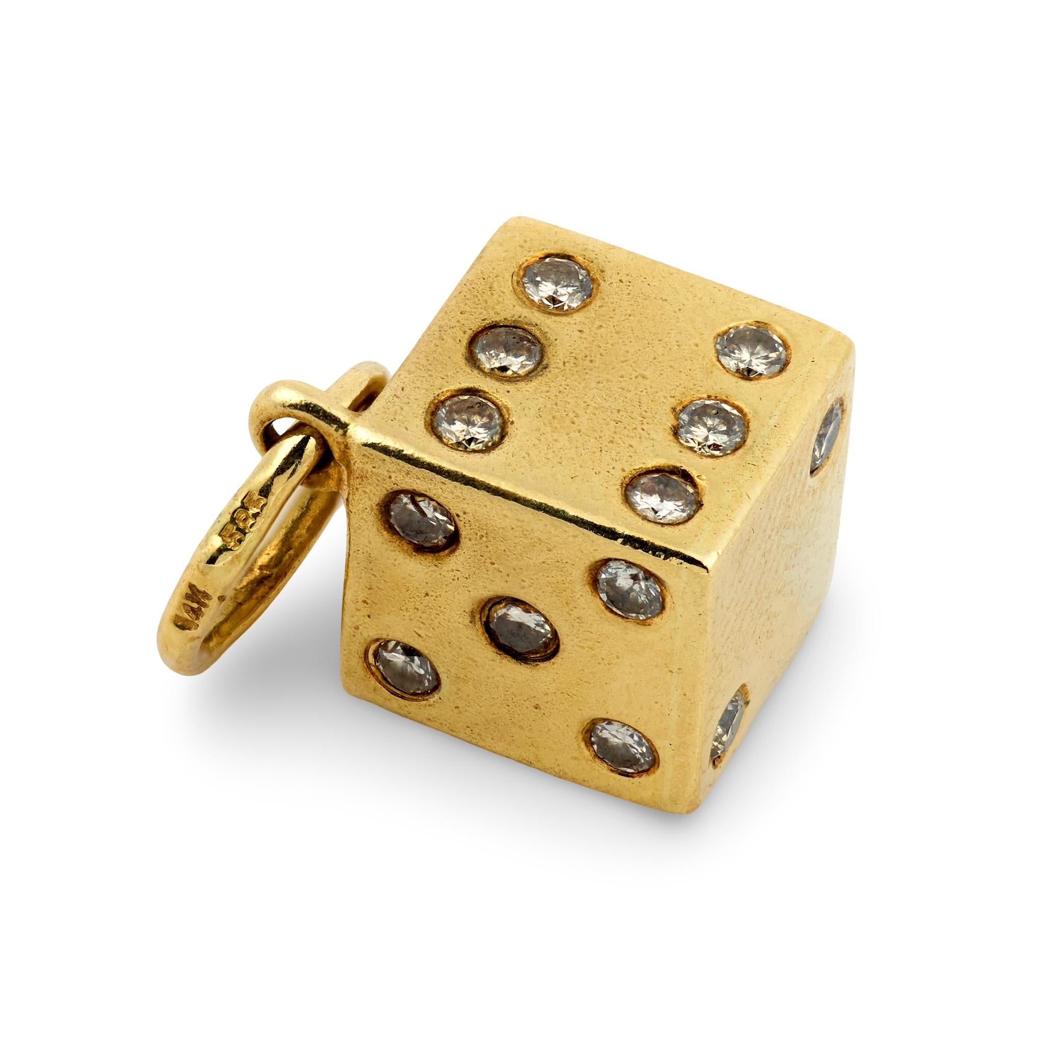 Estate 14k Die Pendant/Charm