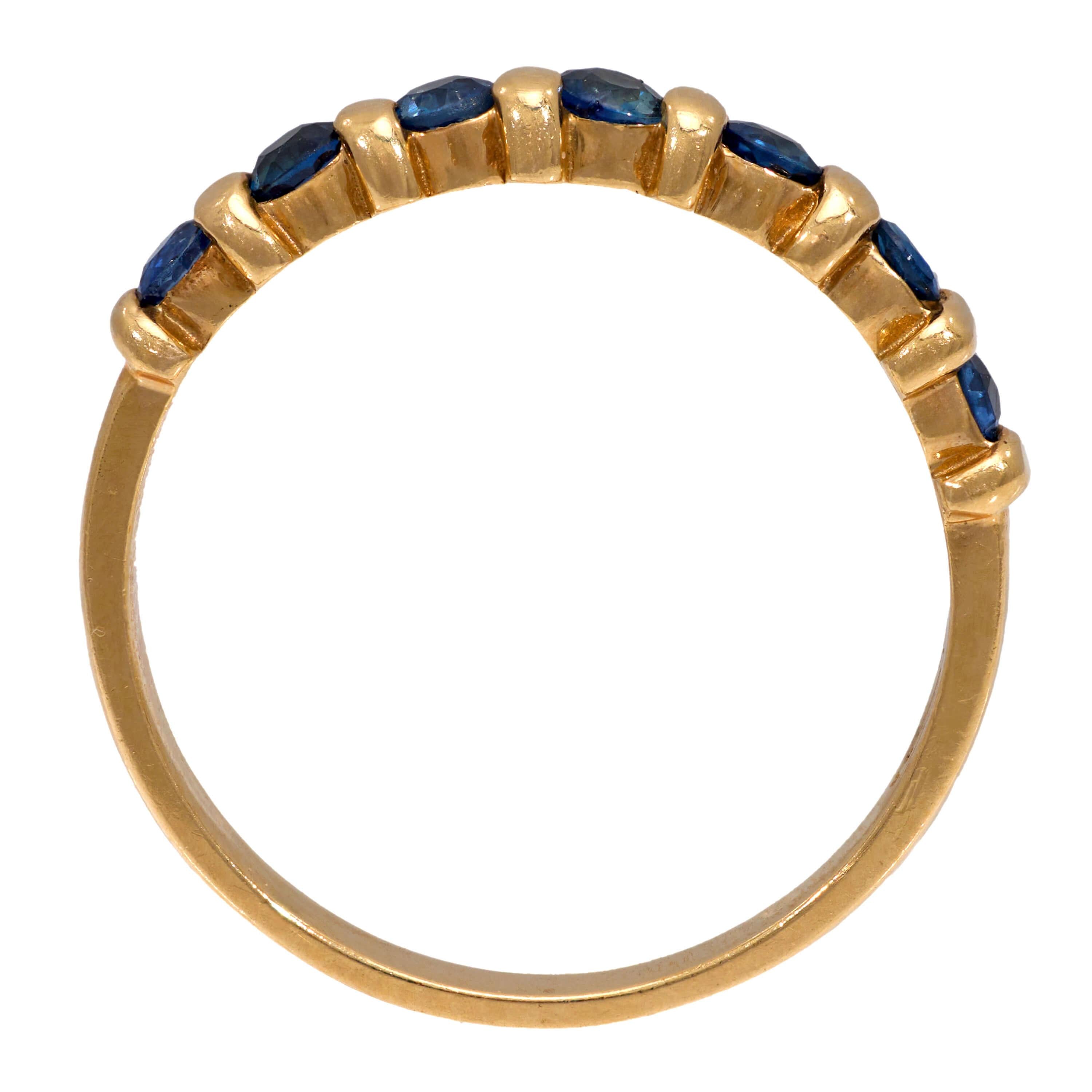 Estate 14k Sapphire Half Band