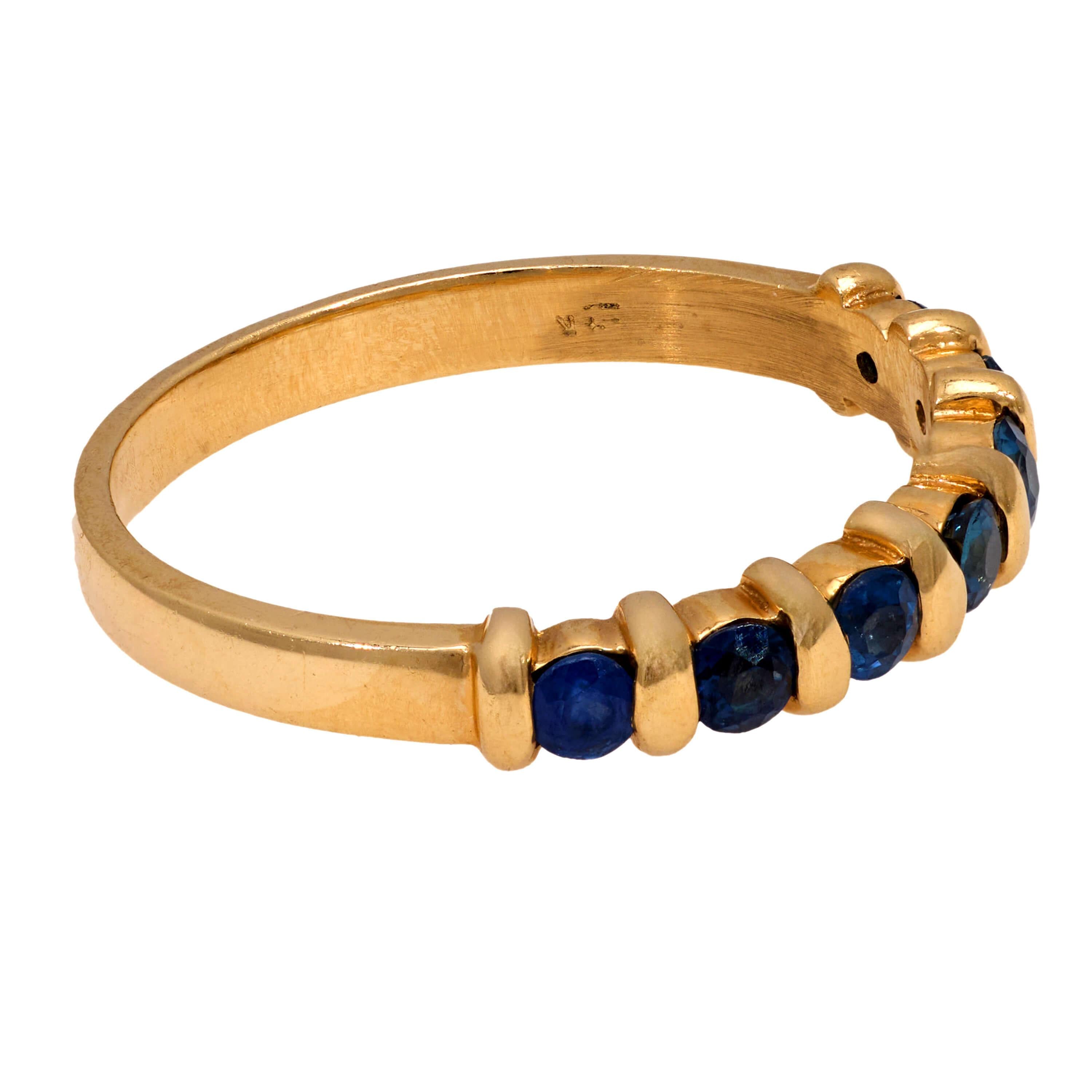 Estate 14k Sapphire Half Band