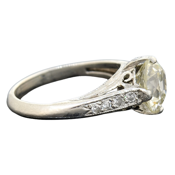 Art Deco Style Platinum Diamond Engagement Ring 1.85ct