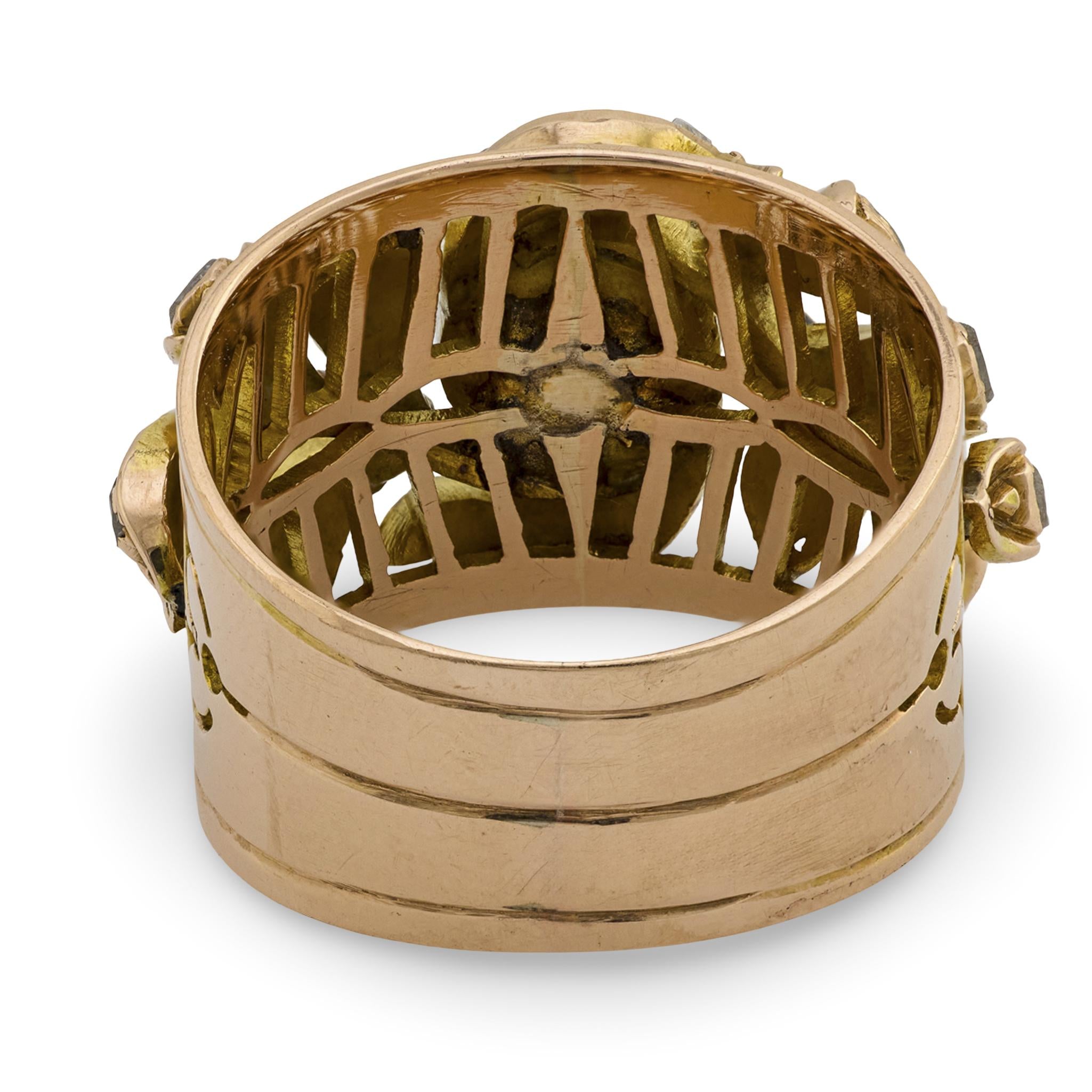 Art Nouveau 14k Diamond Cigar Band