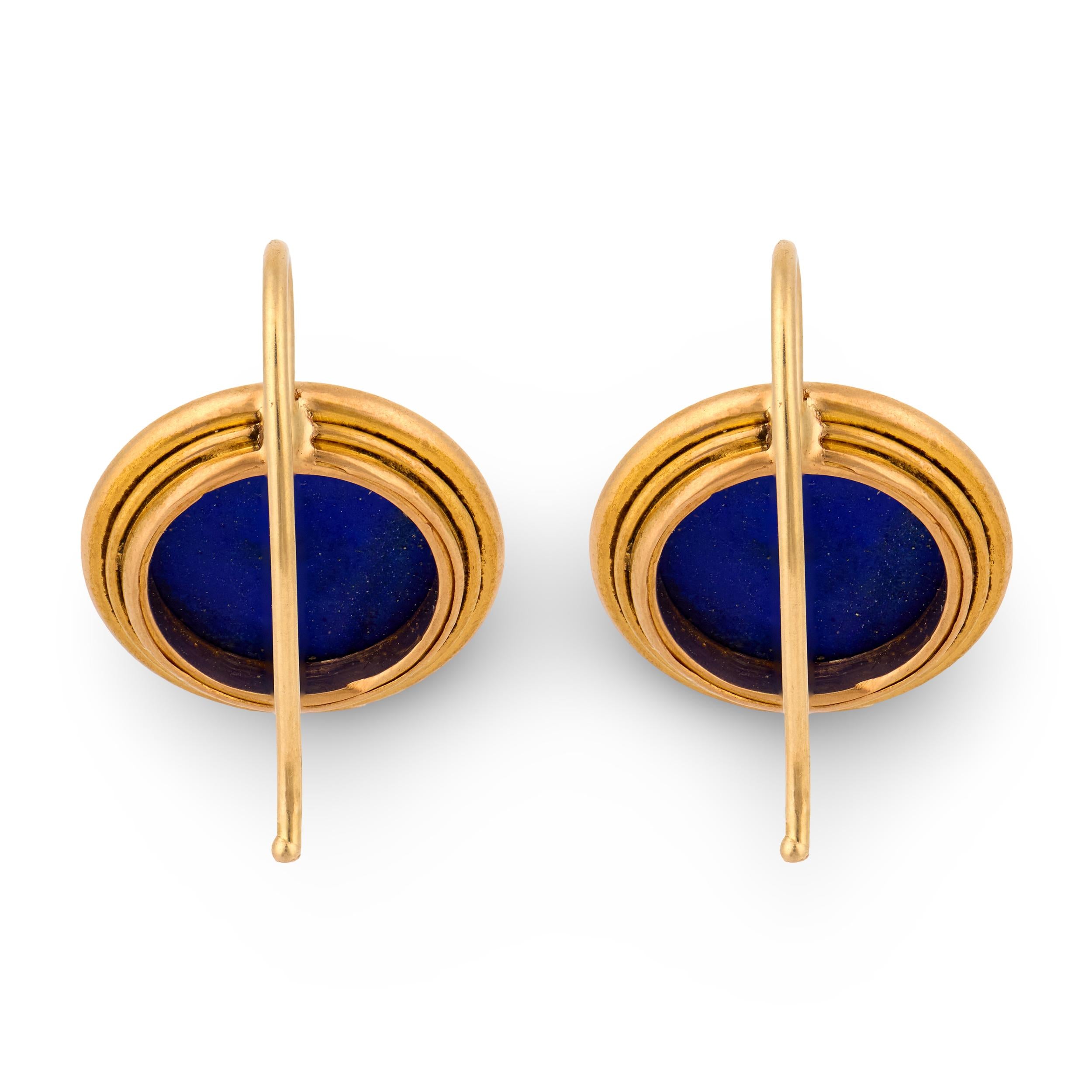 Victorian 14k Lapis Dangle Earrings