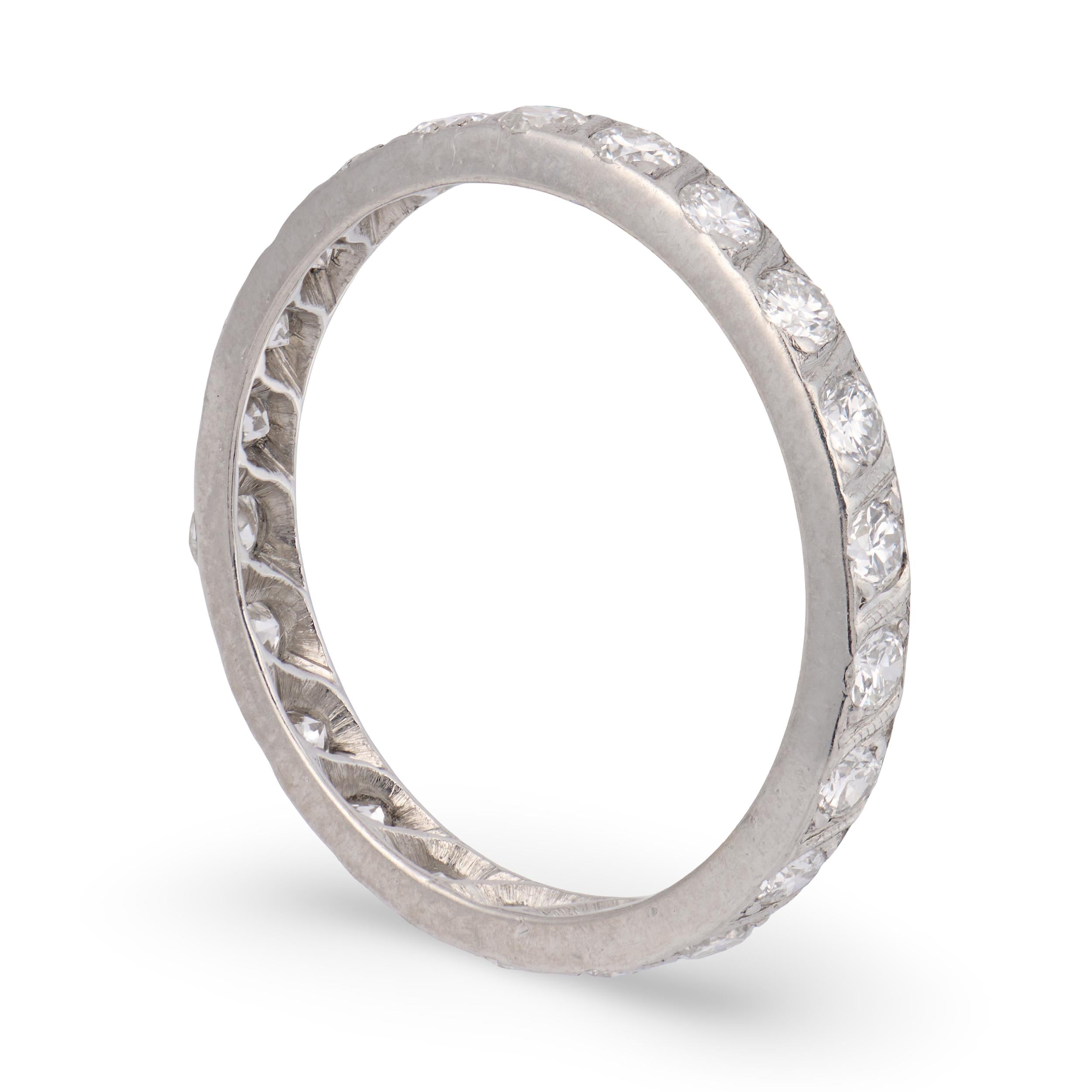 Retro Platinum Diamond Eternity Band