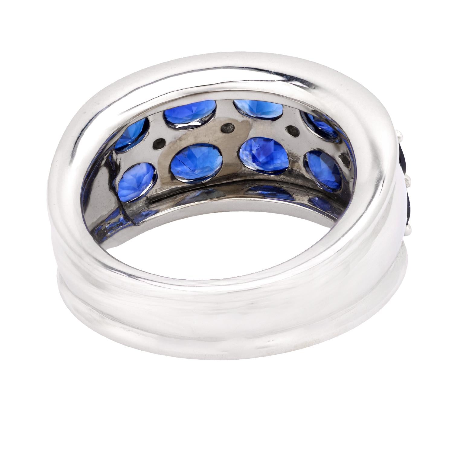 Estate 18k Sapphire and Diamond Half Band