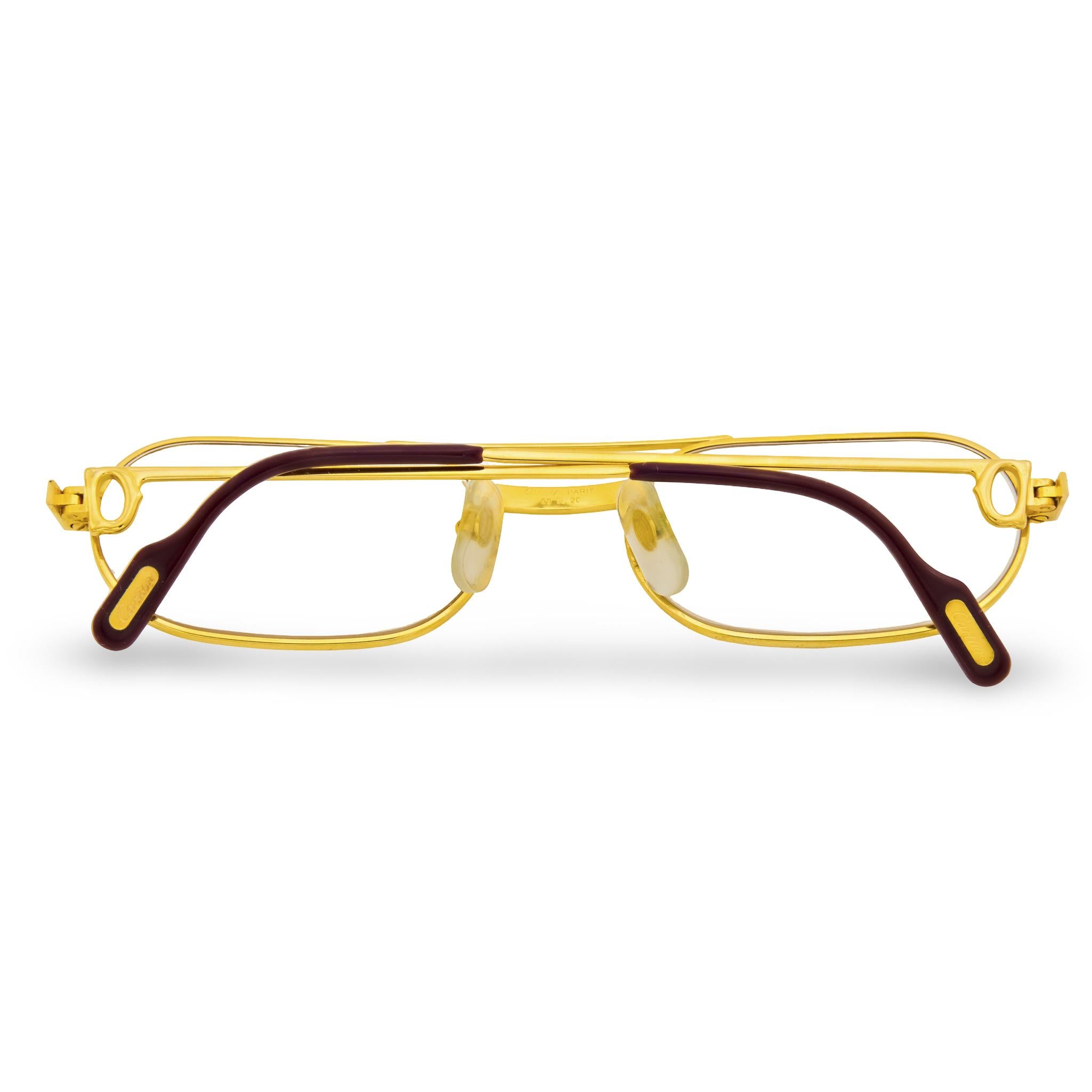 CARTIER Estate 18k/Stainless Steel Must Santos Eyeglasses
