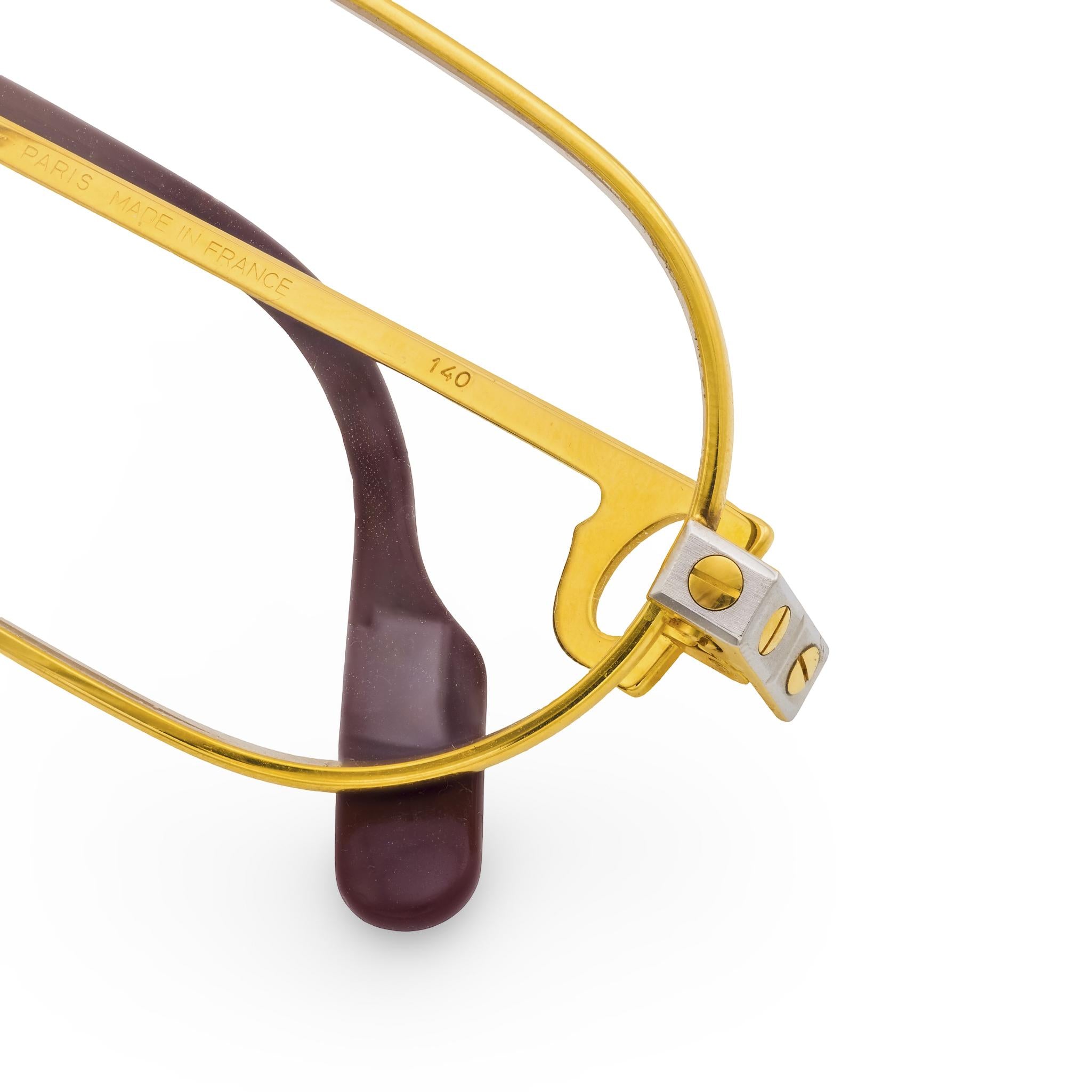 CARTIER Estate 18k/Stainless Steel Must Santos Eyeglasses