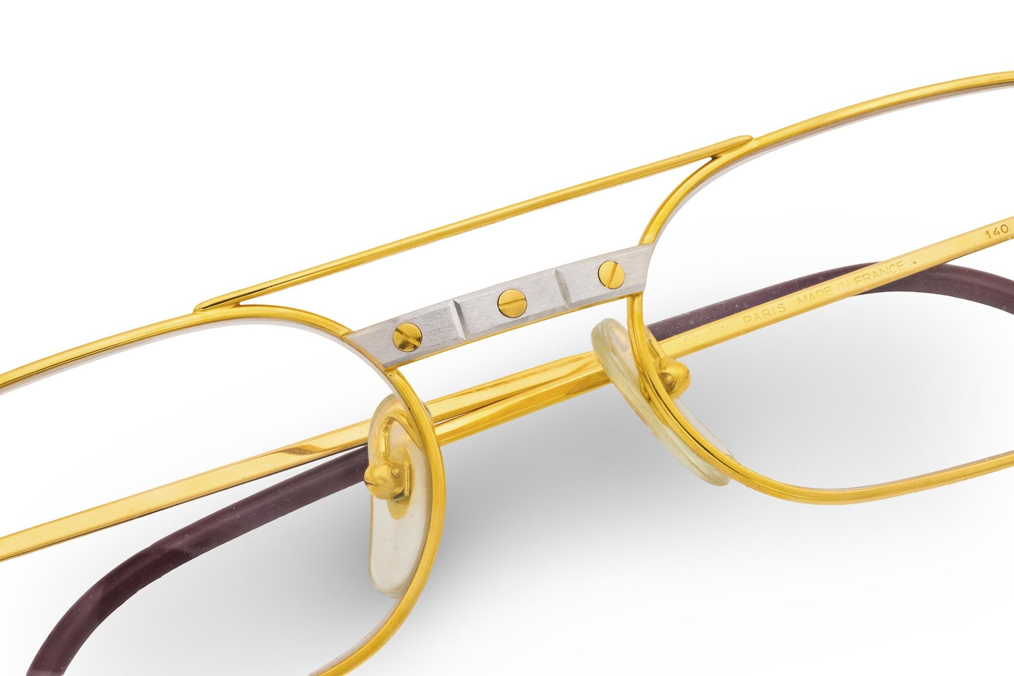 CARTIER Estate 18k/Stainless Steel Must Santos Eyeglasses