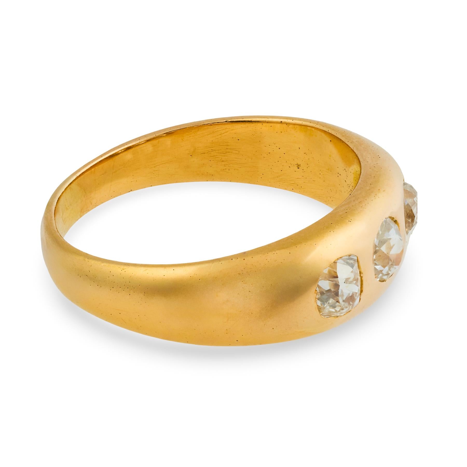 Victorian 14k Diamond Flush Mount Ring