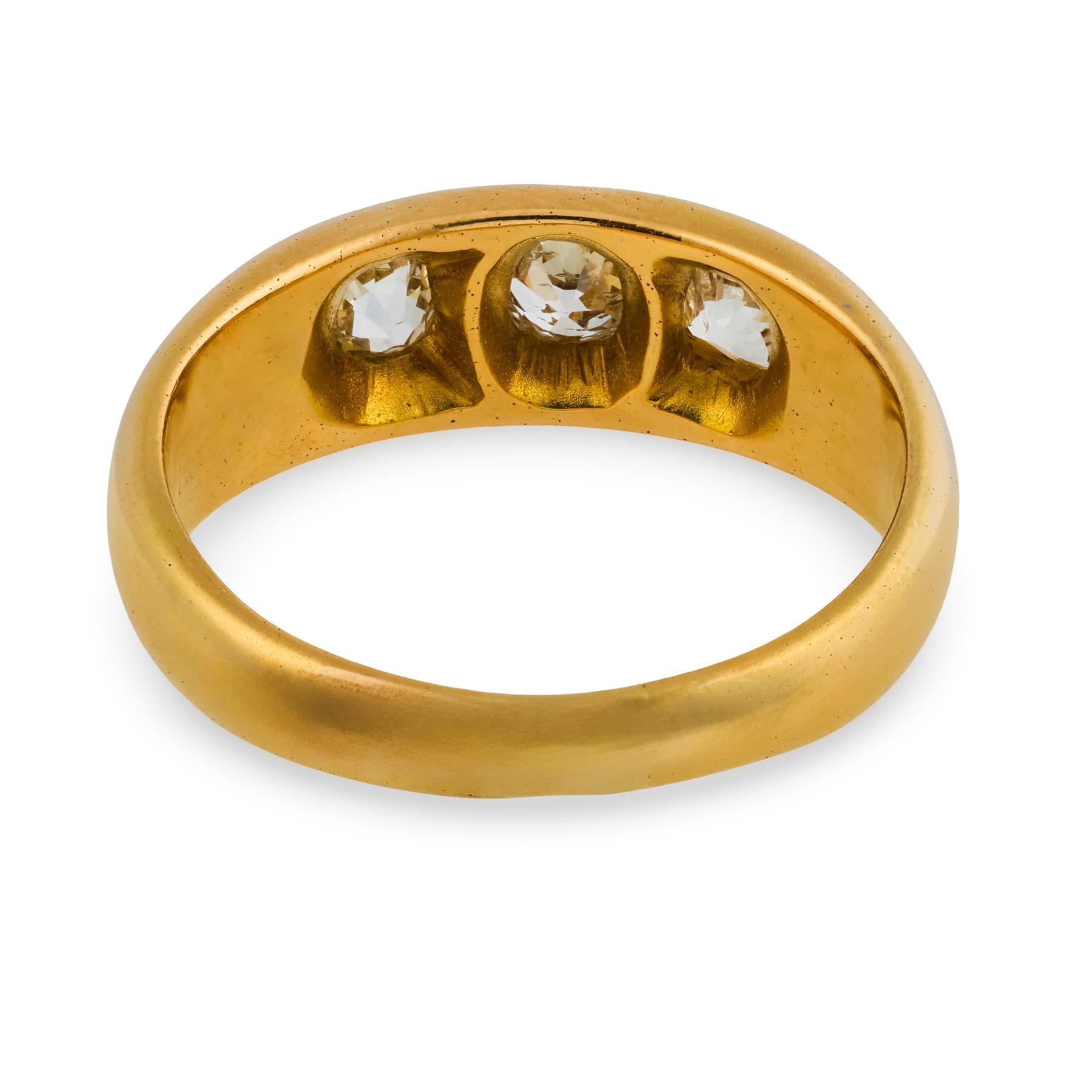 Victorian 14k Diamond Flush Mount Ring