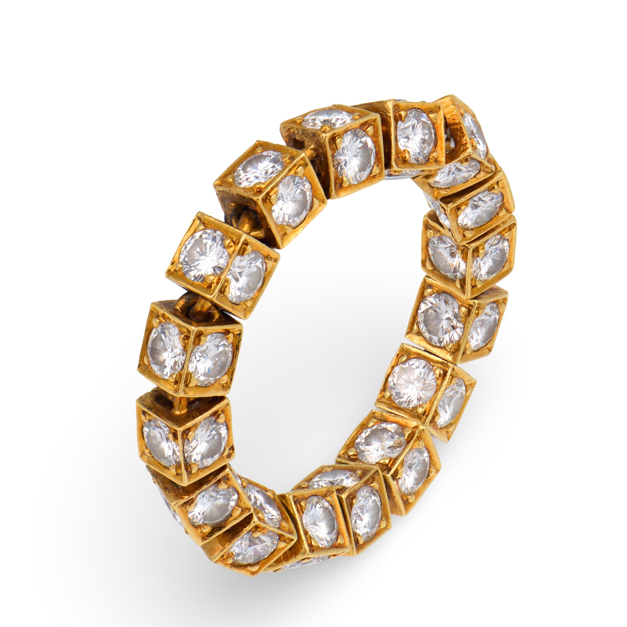 Estate 14k Diamond & Ruby Flexible Eternity Band