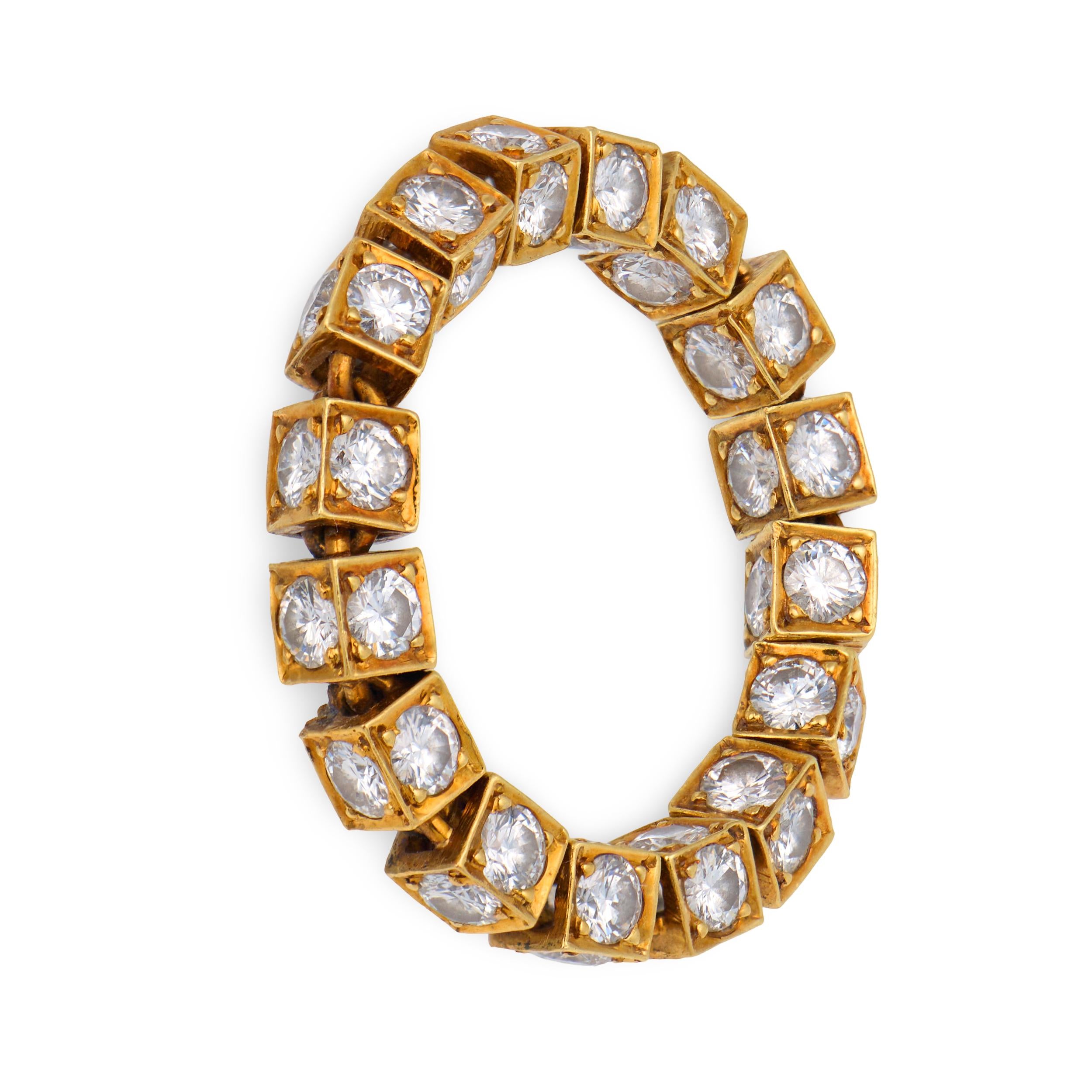 Estate 14k Diamond & Ruby Flexible Eternity Band