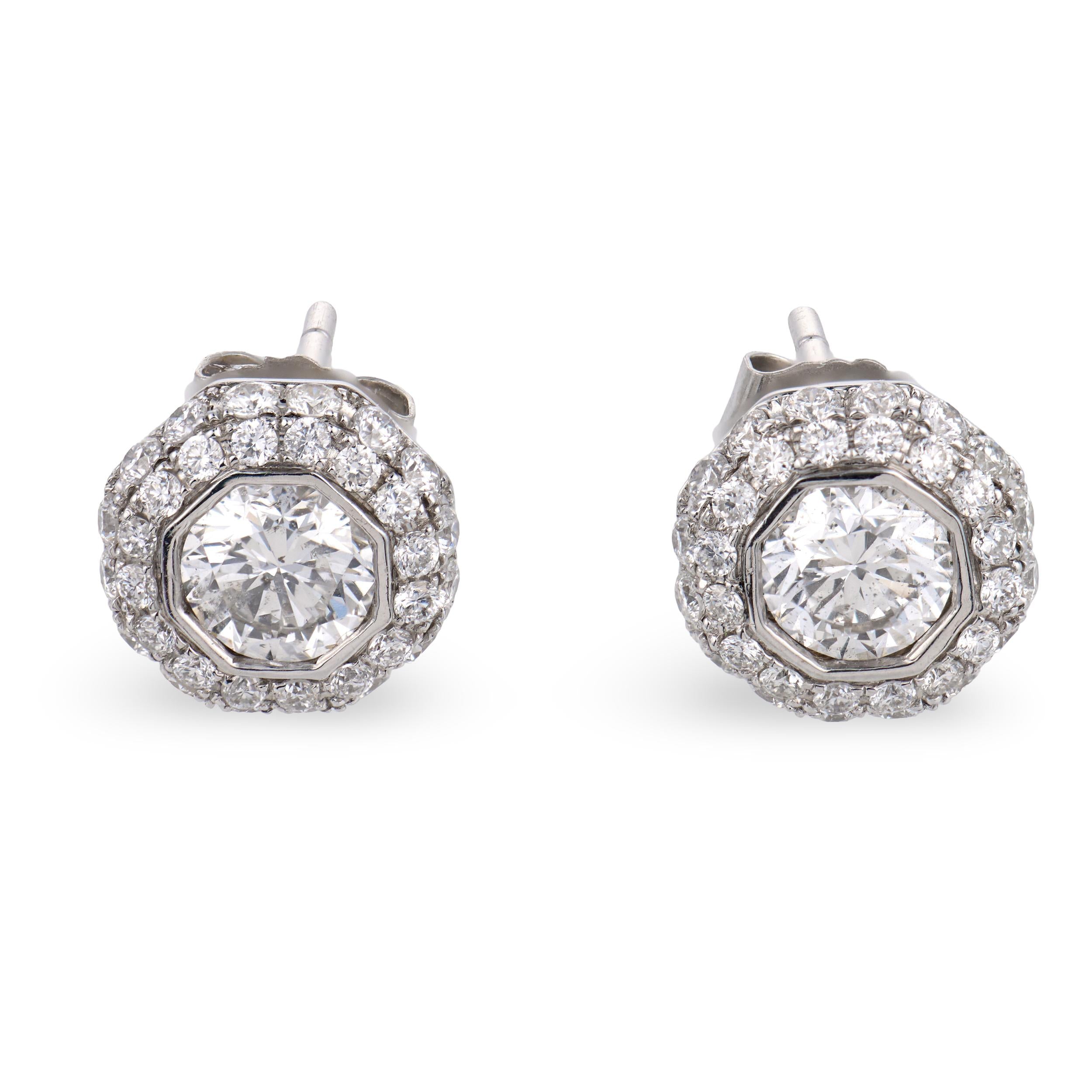 ARYA Estate 14k Diamond Halo Earrings