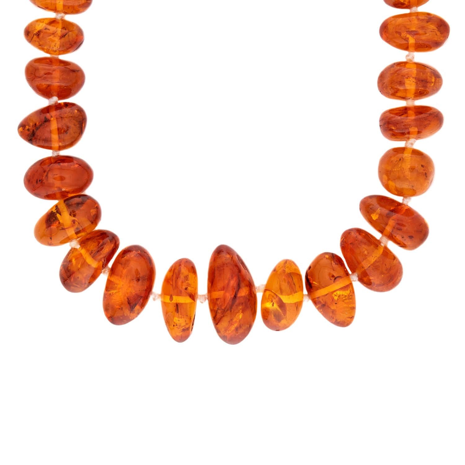 Vintage Gold-Filled Amber Bead Necklace 26.5"