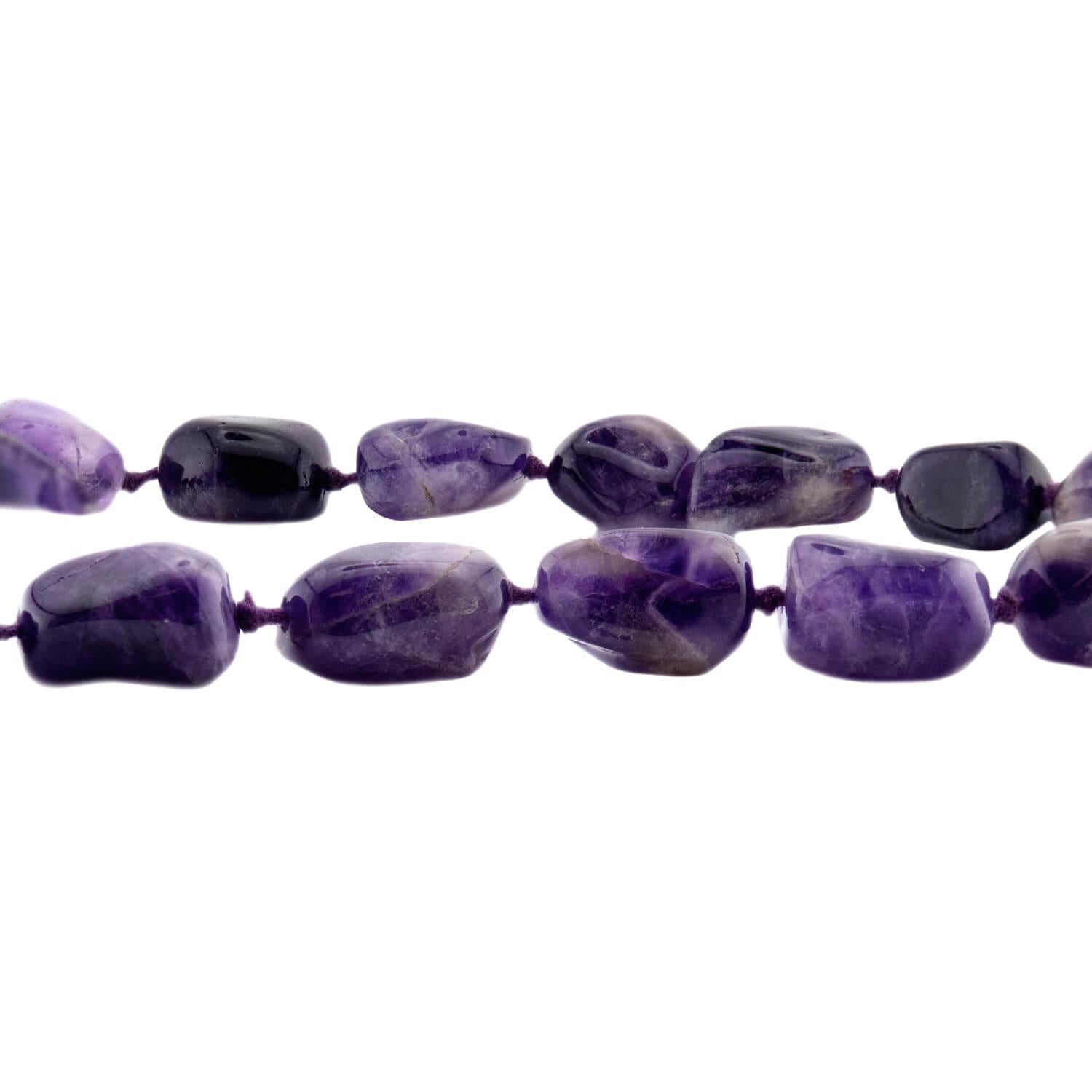 Estate 14k Amethyst Bead Necklace