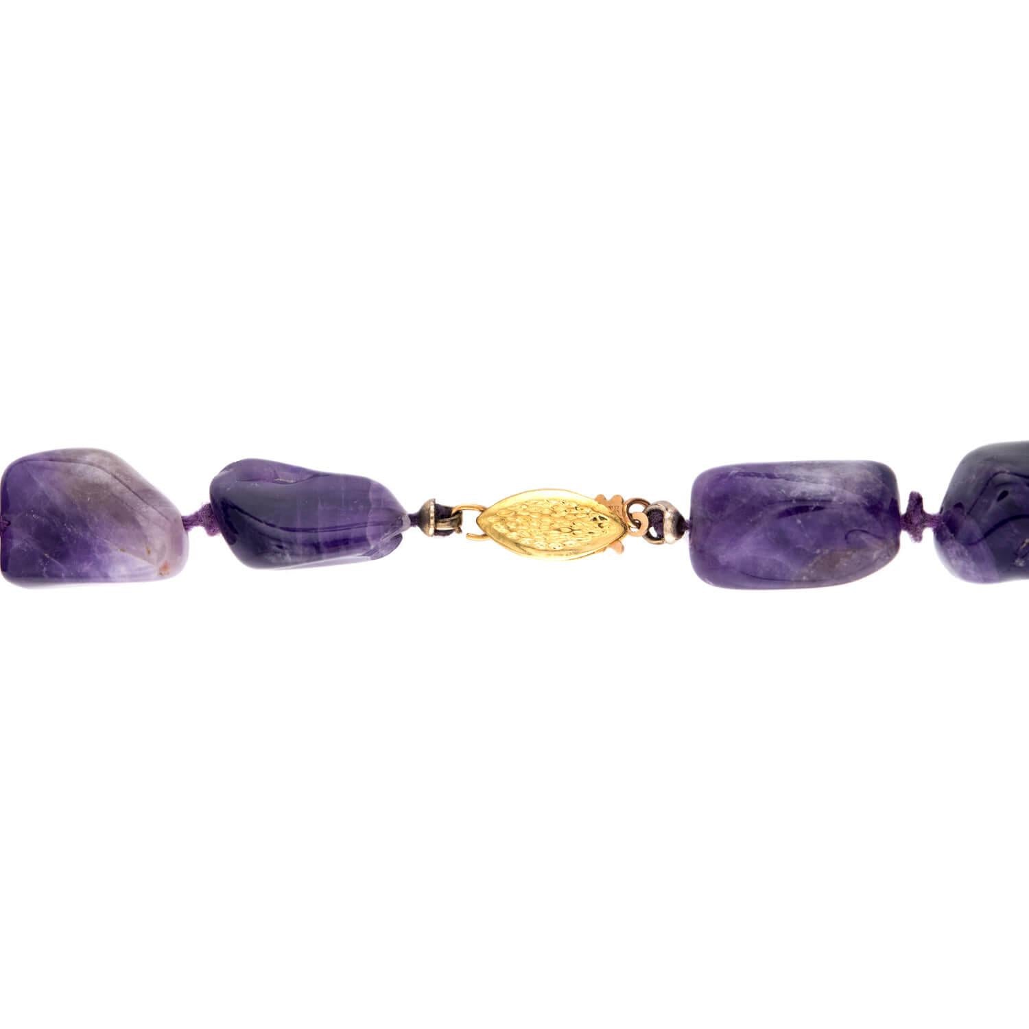 Estate 14k Amethyst Bead Necklace