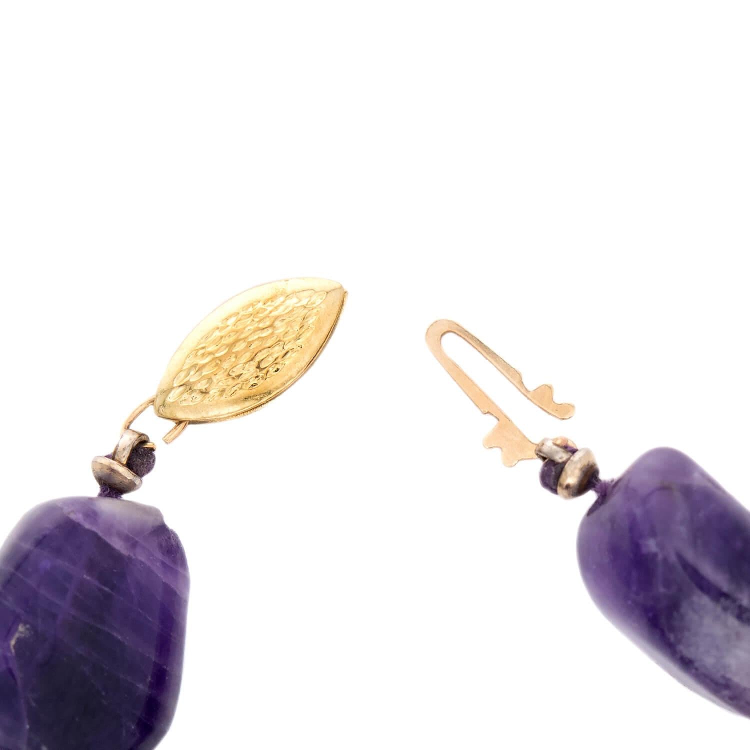 Estate 14k Amethyst Bead Necklace