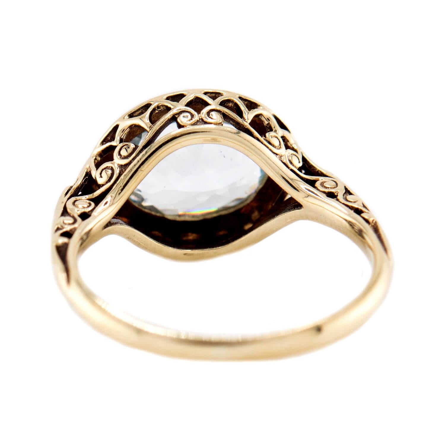 Art Deco 14k Aqua Ring
