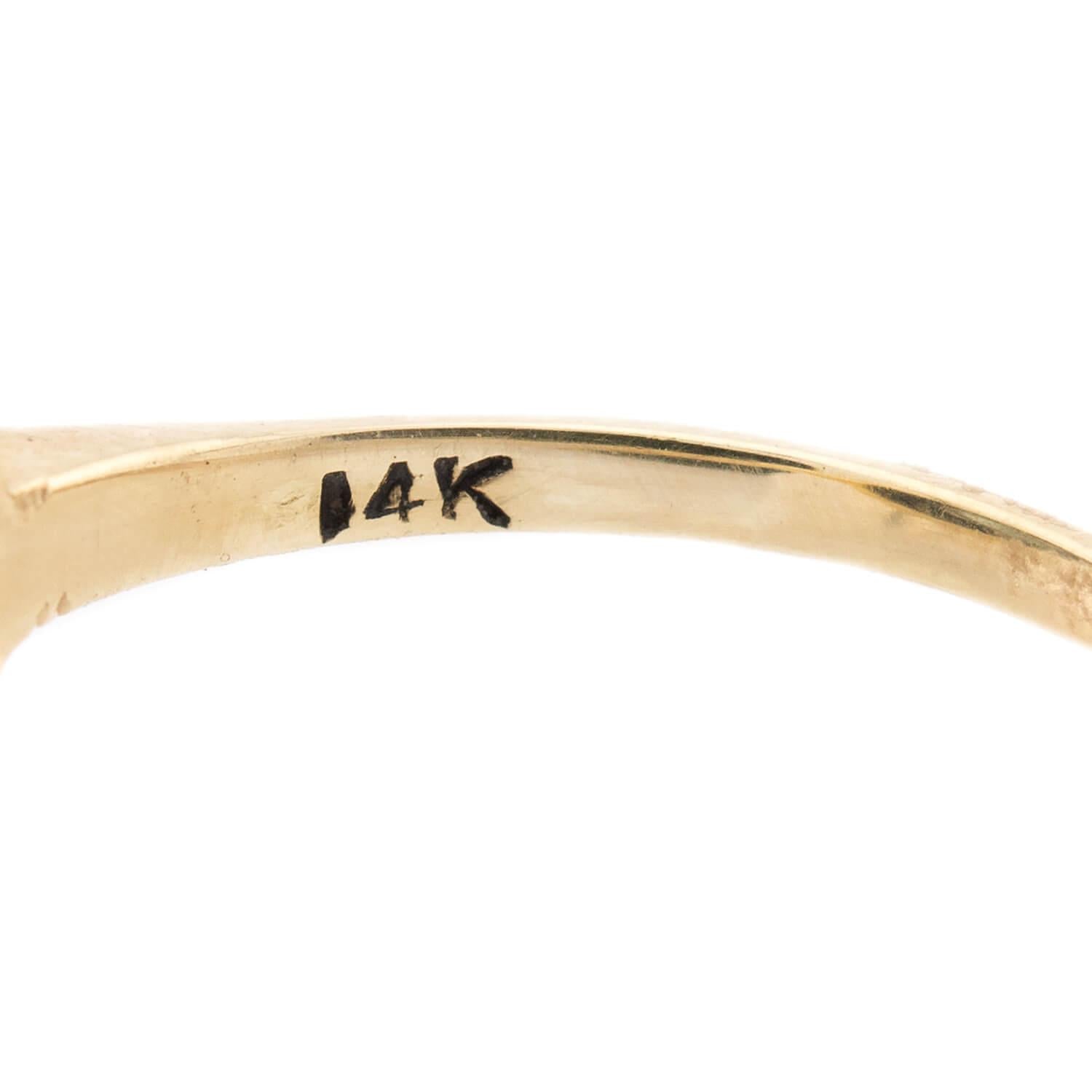Art Deco 14k Onyx and Zircon Ring