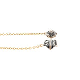 Early Victorian 14k/Sterling Silver Peruzzi Cut Diamond Arrow Necklace
