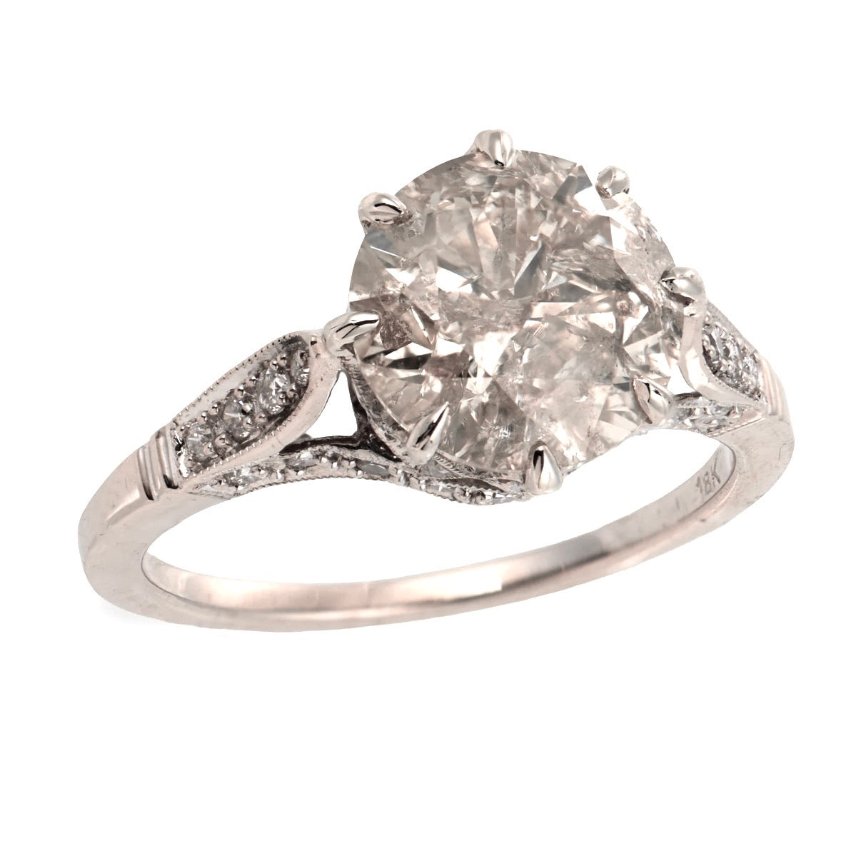 Estate 18k Diamond Engagement Ring 3.01ct