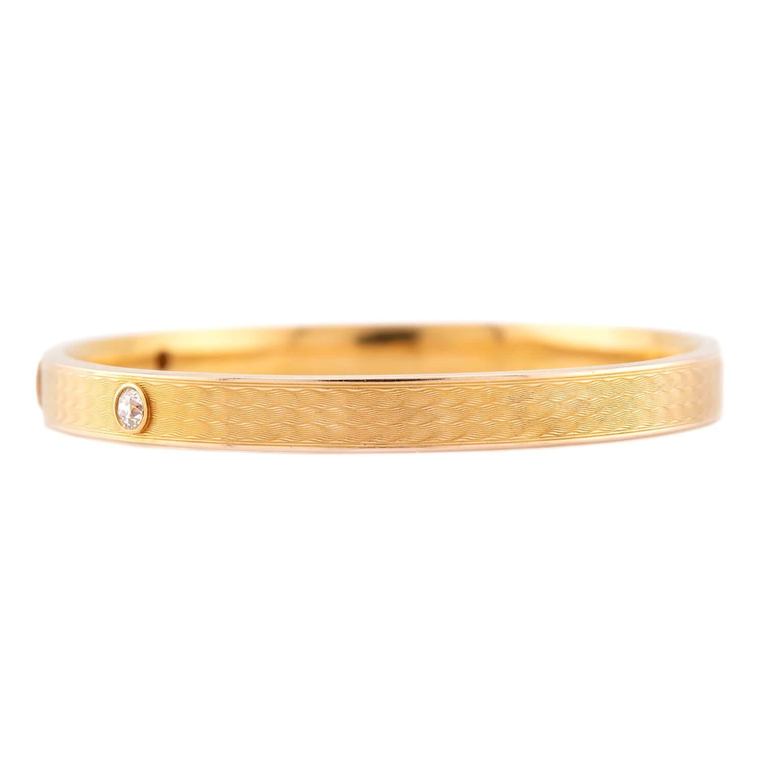 RIKER BROS. Art Nouveau 14k Sapphire & Diamond Bangle