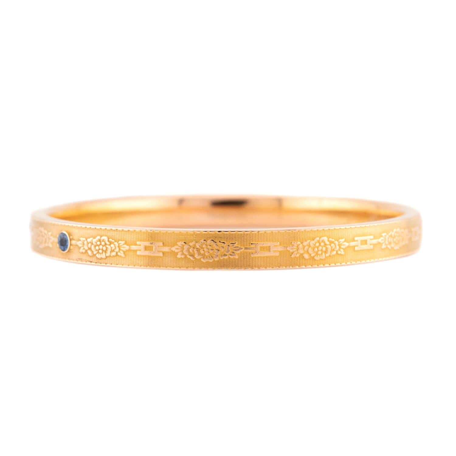A.J. HEDGES & CO. Edwardian 14k Diamond & Sapphire Bangle