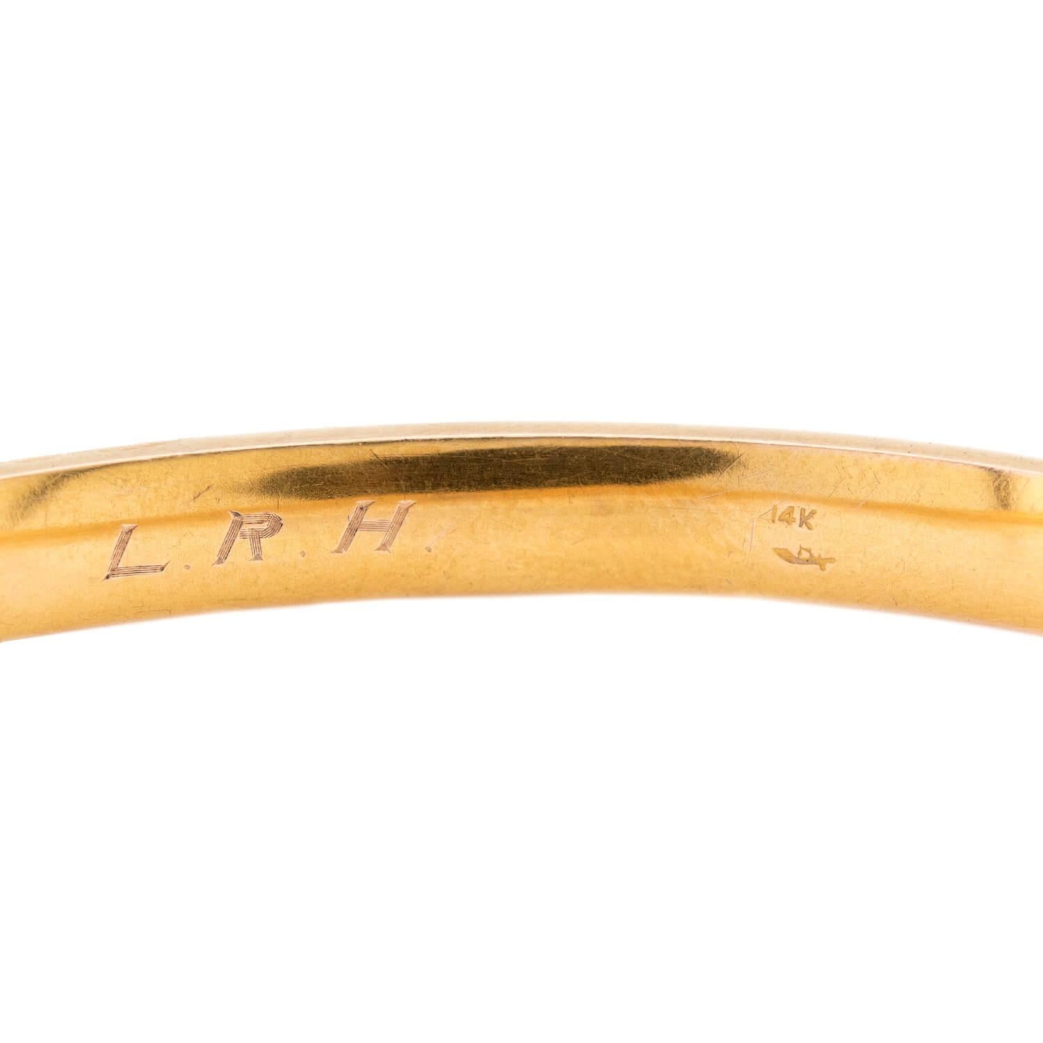 RIKER BROS. Art Nouveau 14k Sapphire & Diamond Bangle