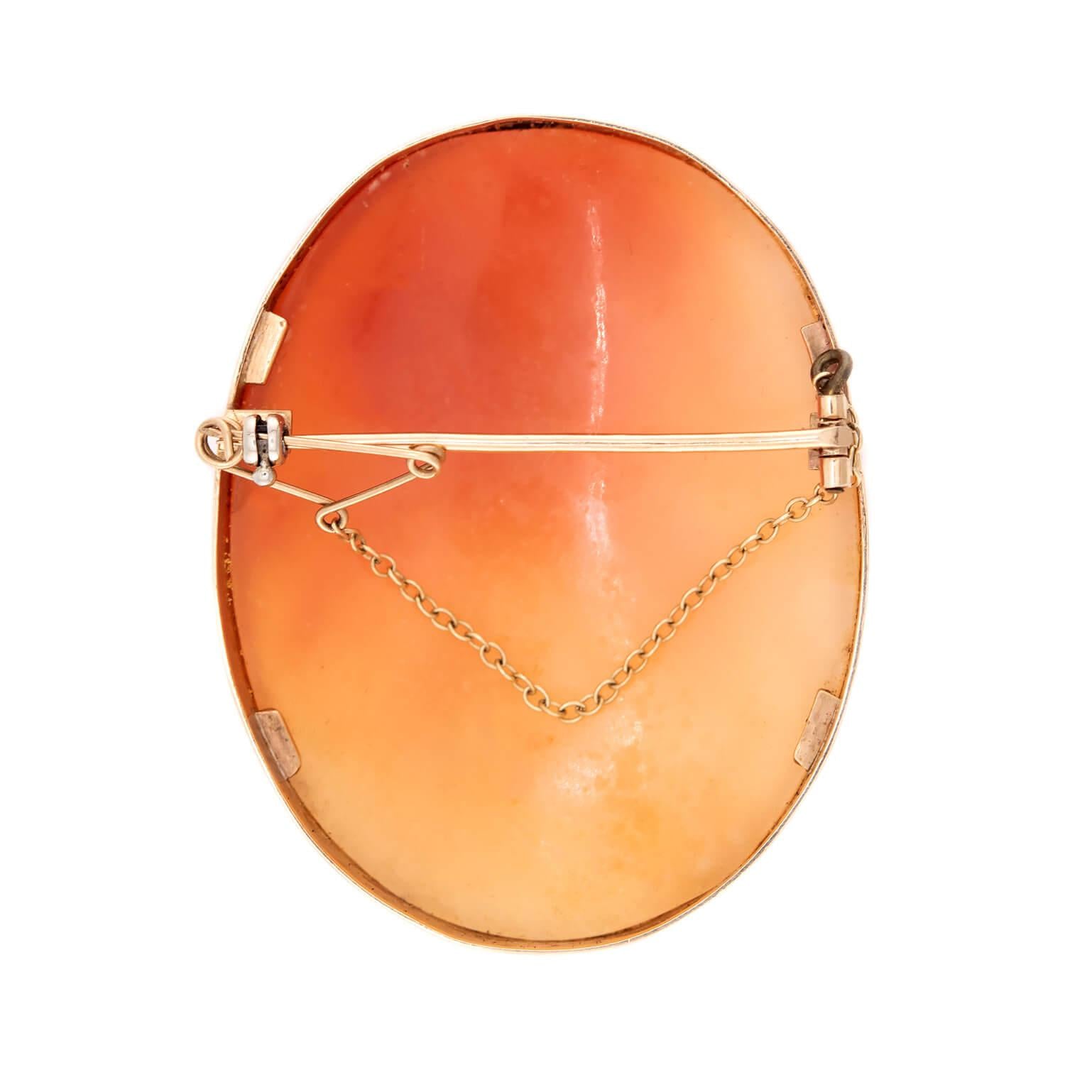Victorian 9k Shell Cameo Brooch