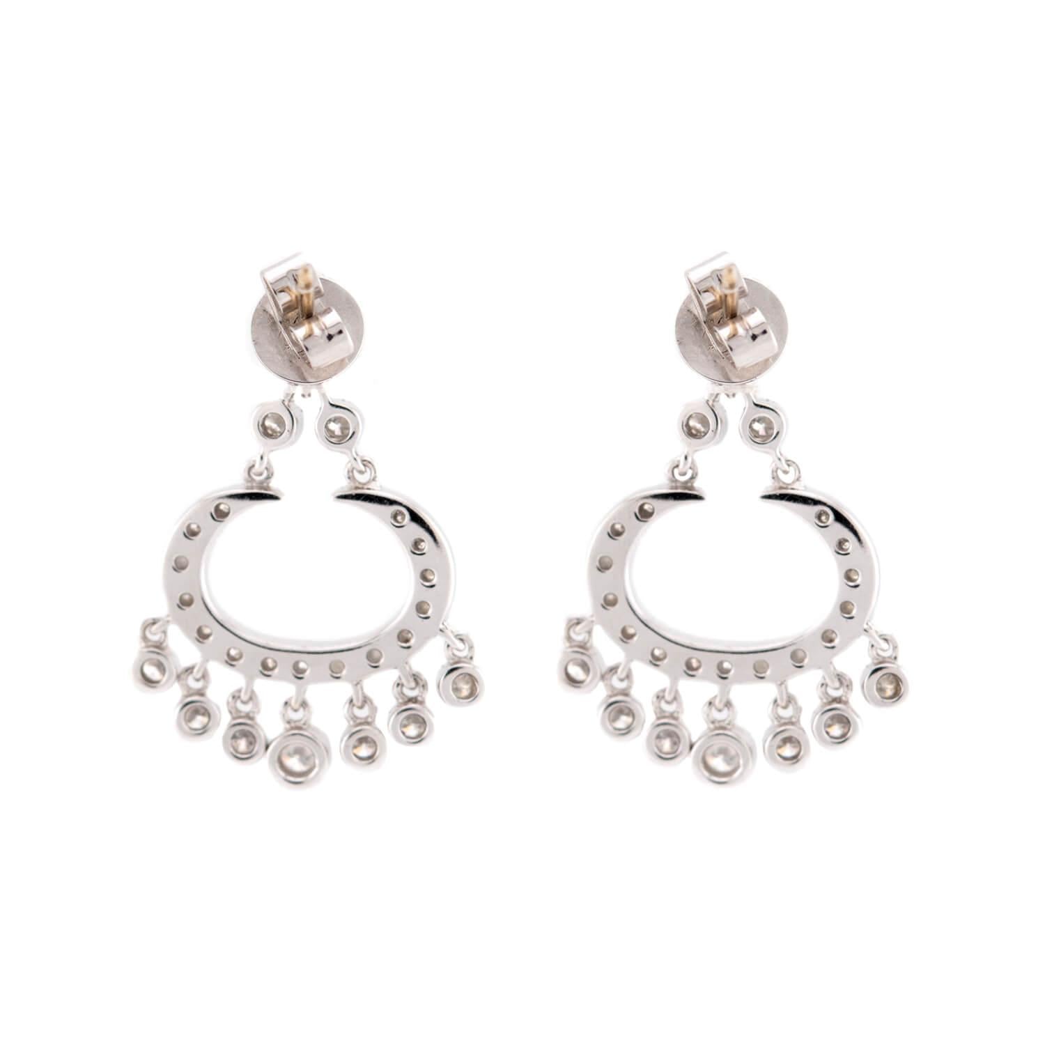 Estate 18k Diamond Dangle Earrings