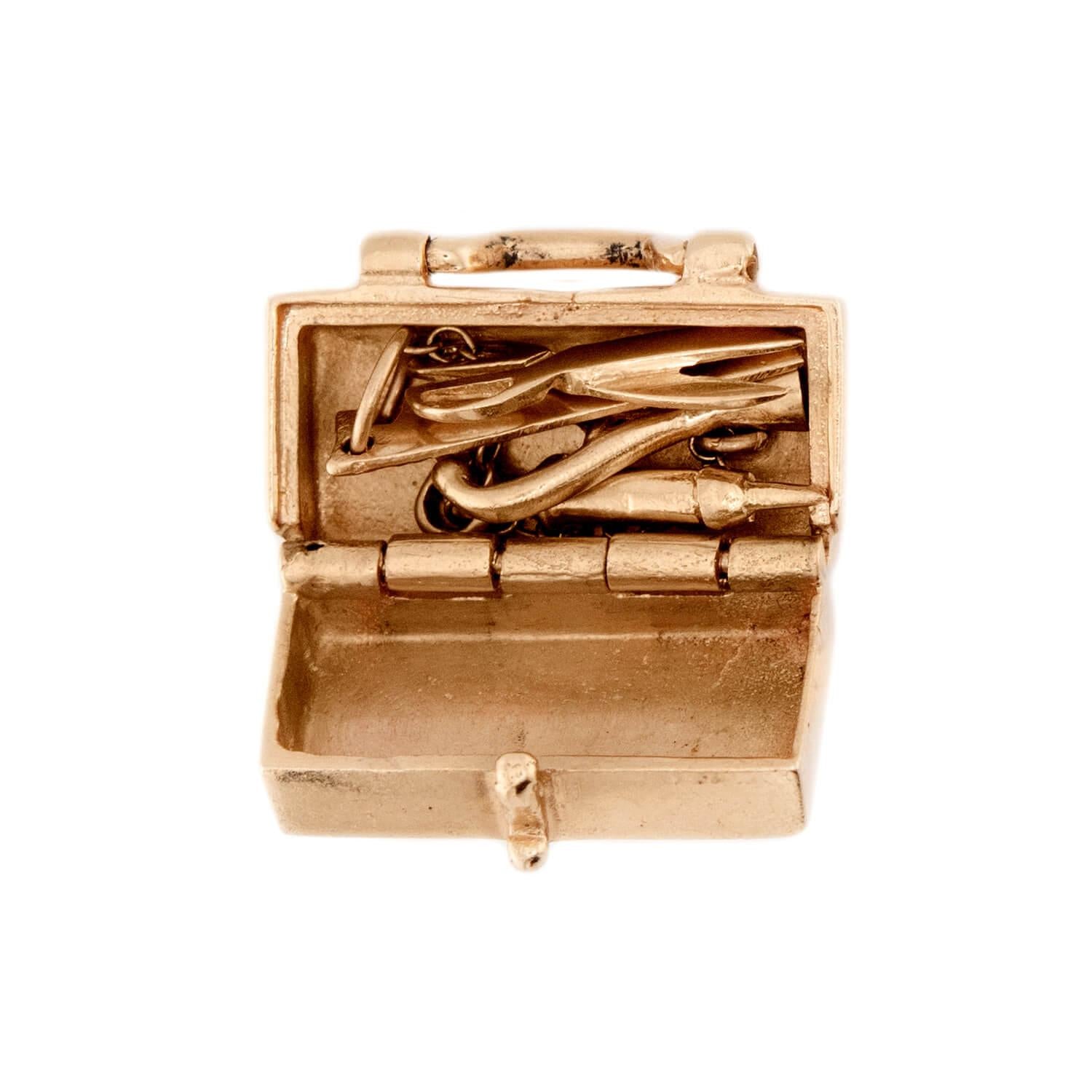 Retro 14k Enamel Doctor's Bag Pendant/Charm