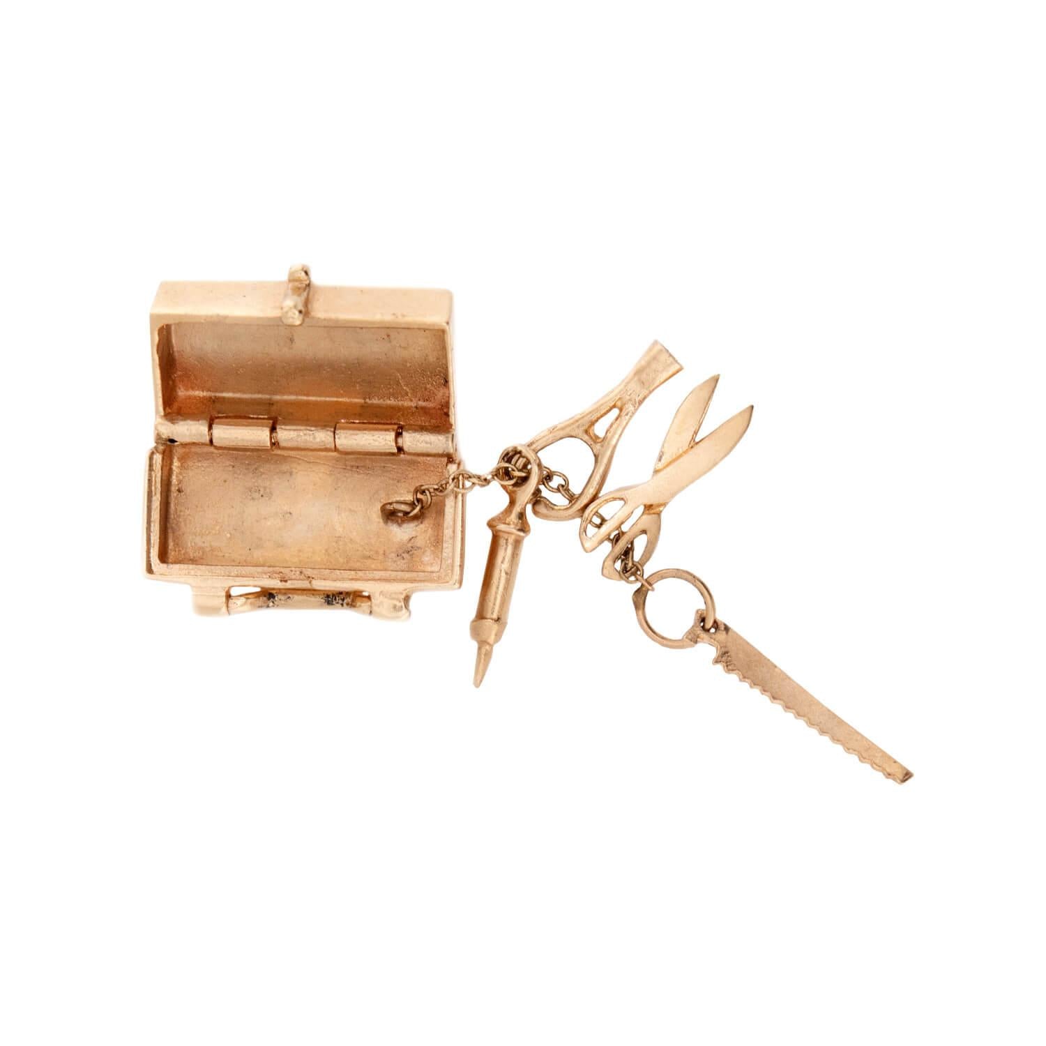 Retro 14k Enamel Doctor's Bag Pendant/Charm