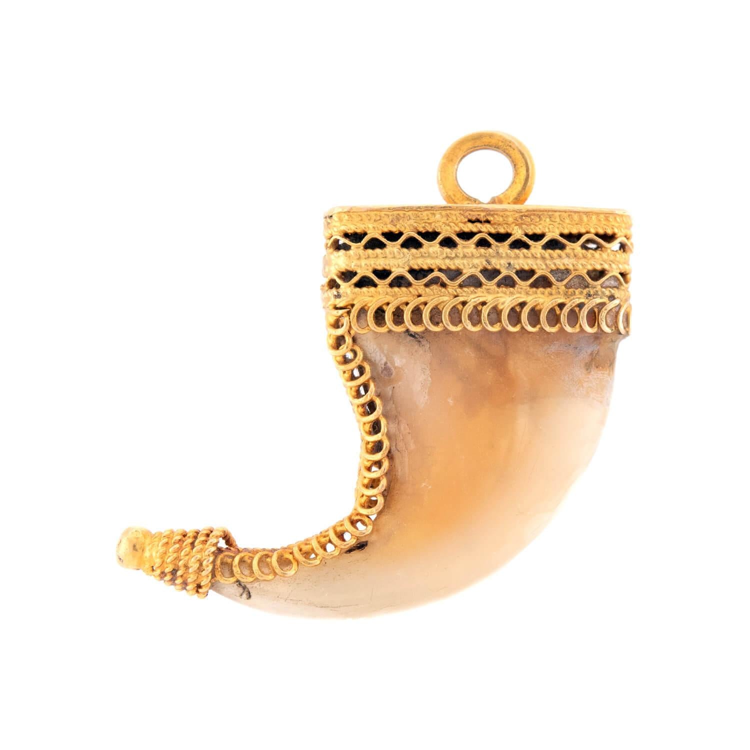 Victorian 18k Tiger Claw Pendant