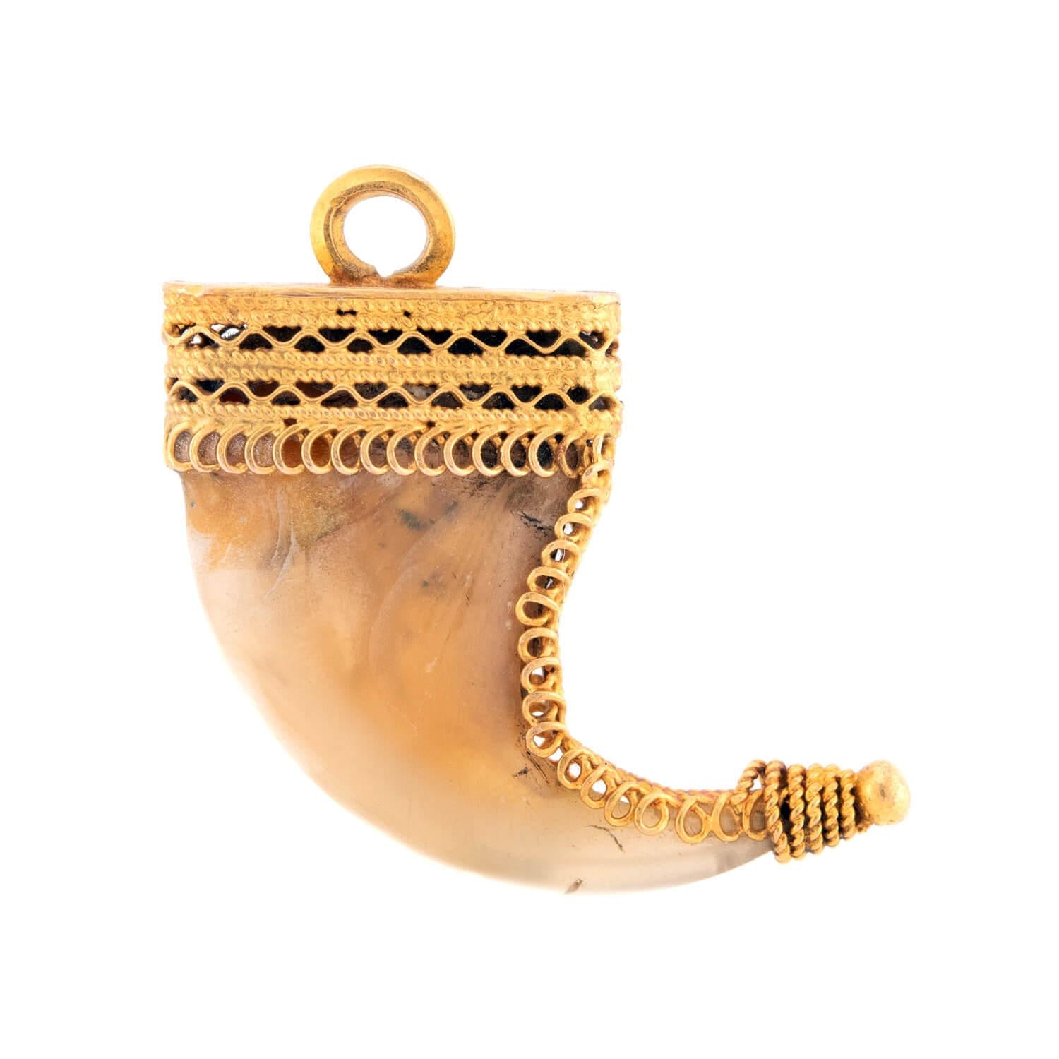 Victorian 18k Tiger Claw Pendant