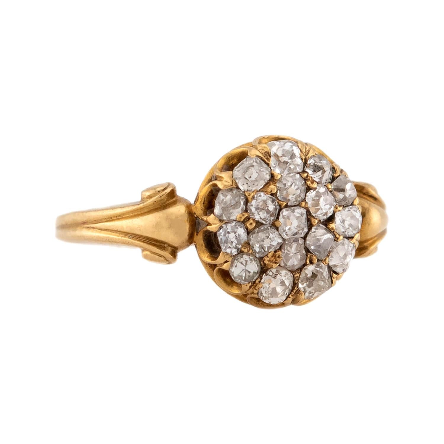 Victorian 18k Diamond Cluster Pinky Ring