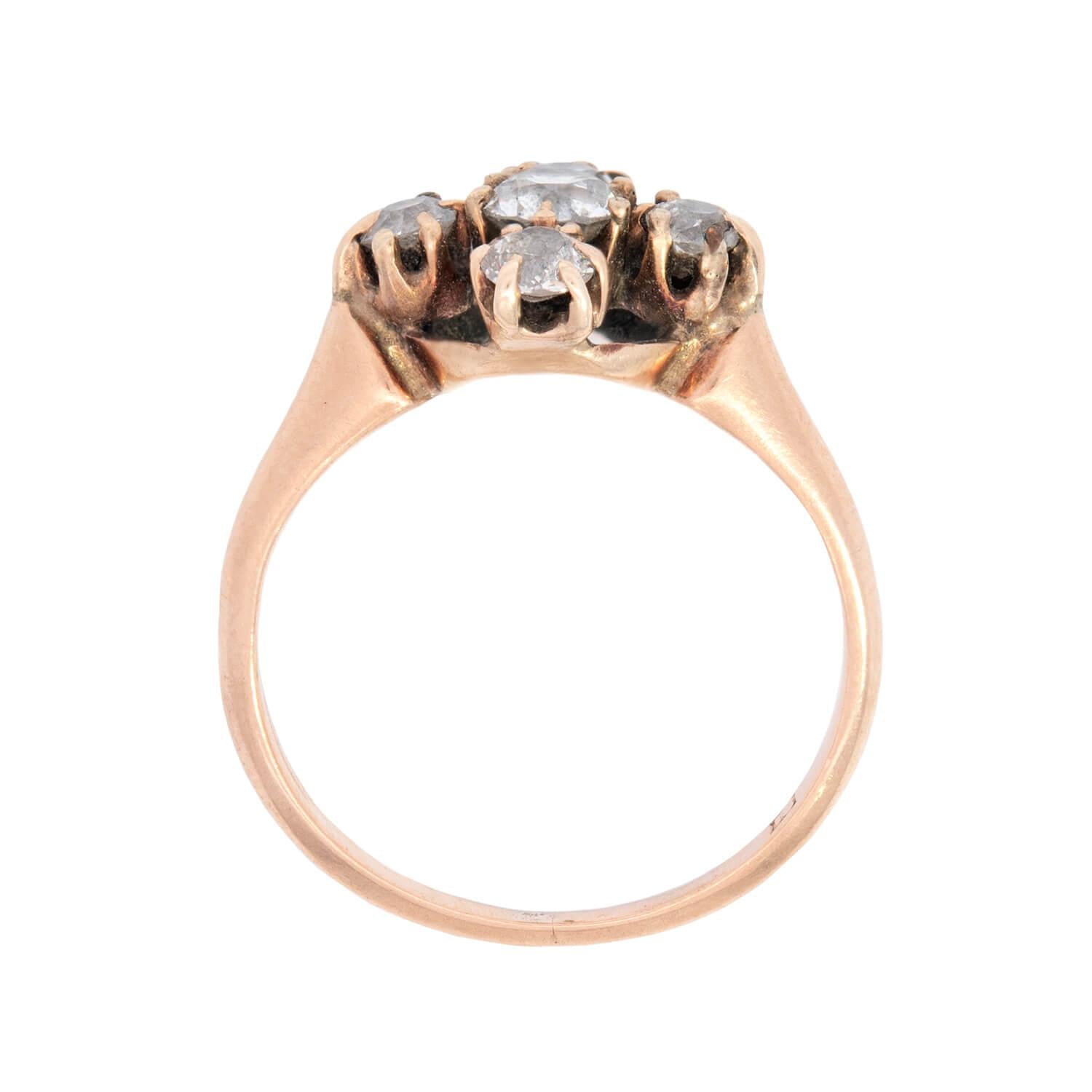 Victorian 18k Diamond Cross Motif Ring