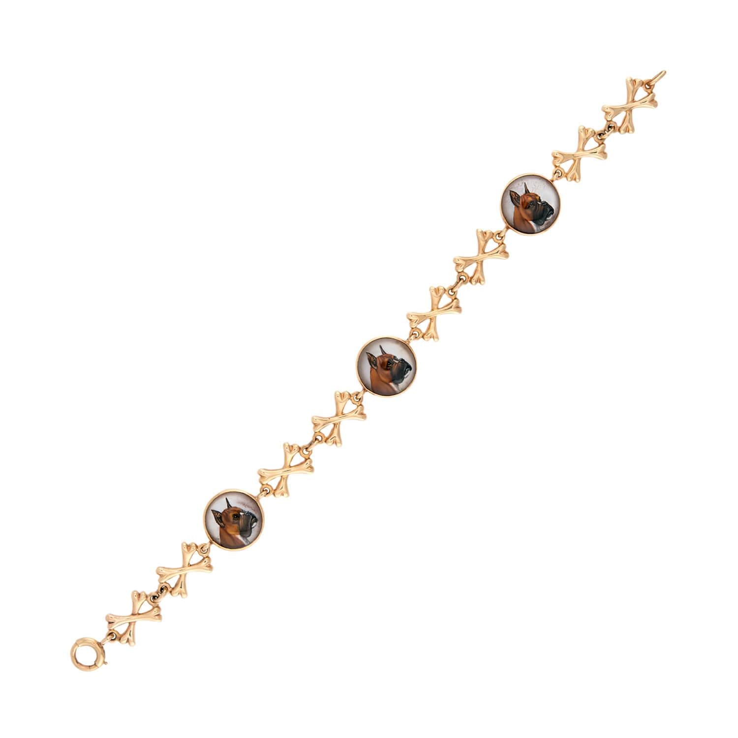 Victorian 14k Essex Crystal "Boxer" Bracelet