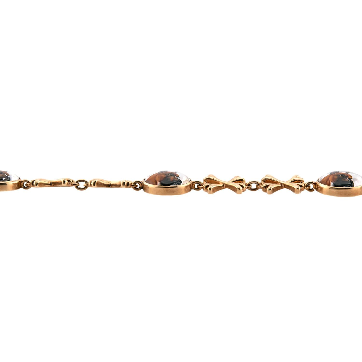 Victorian 14k Essex Crystal "Boxer" Bracelet