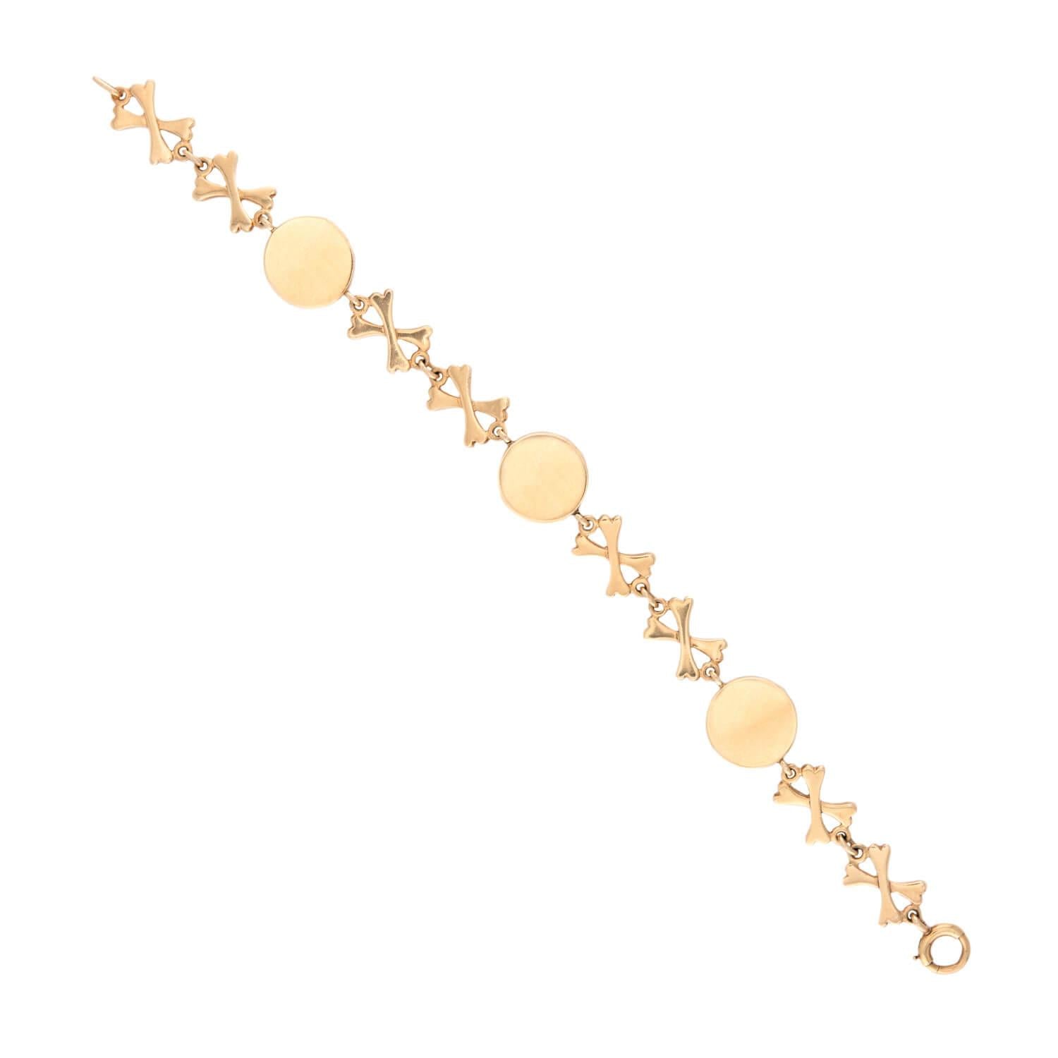 Victorian 14k Essex Crystal "Boxer" Bracelet
