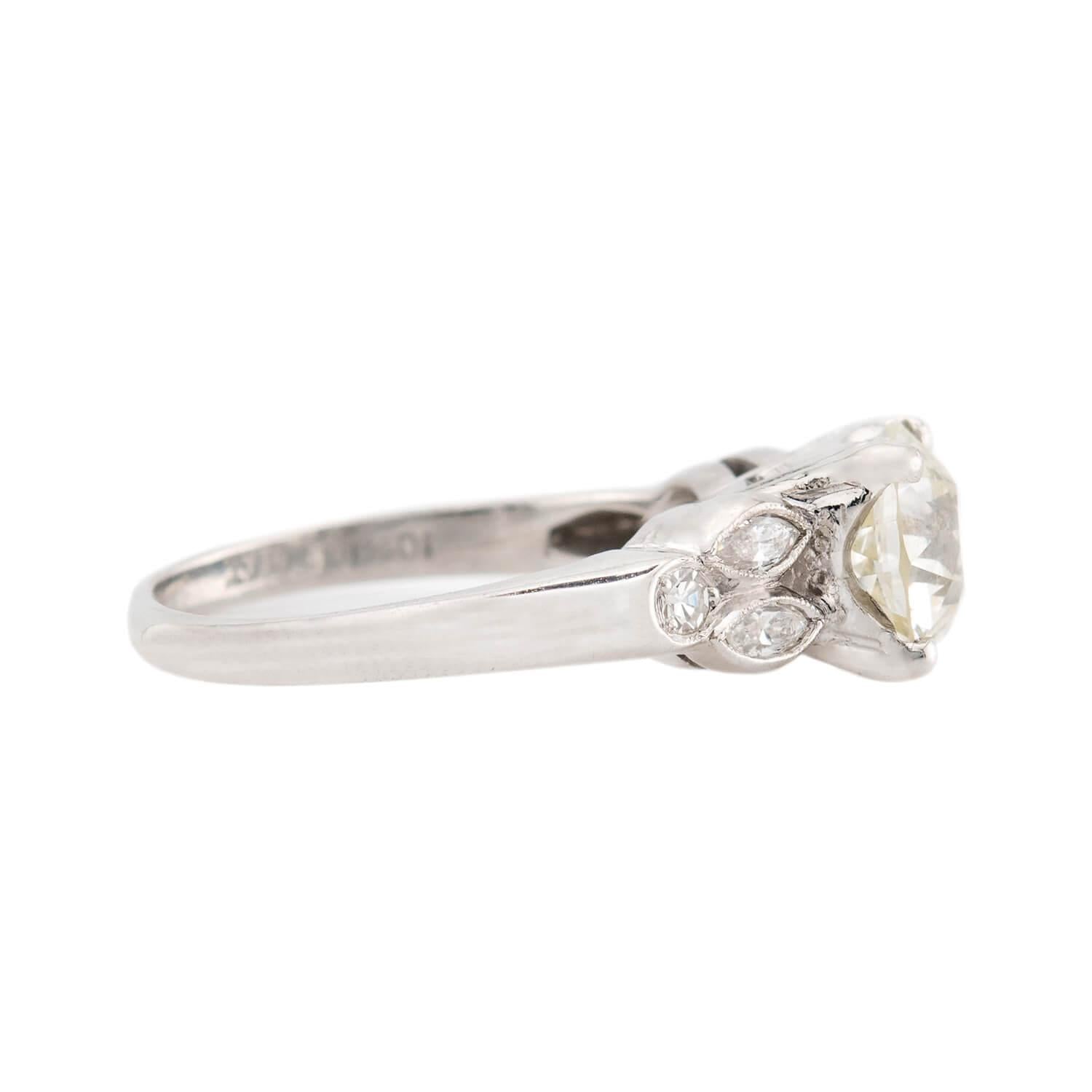 Art Deco Platinum Diamond Engagement Ring 1.73ct