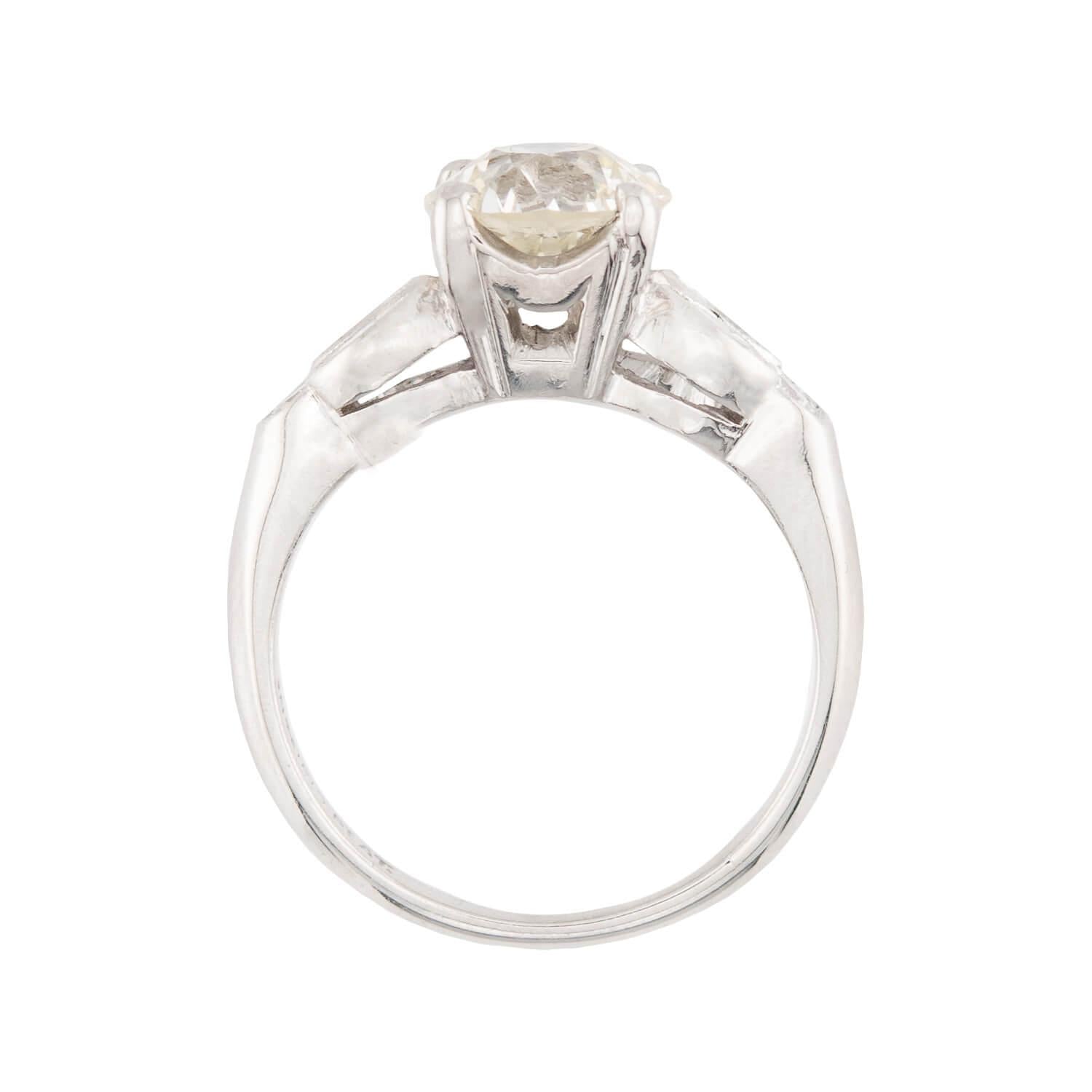 Art Deco Platinum Diamond Engagement Ring 1.73ct