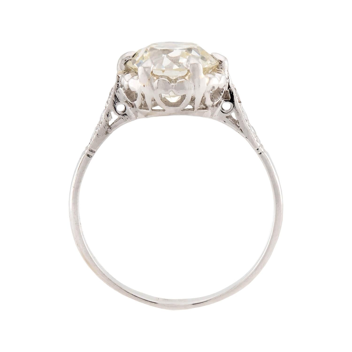 Art Deco Platinum Diamond Engagement Ring 2.02ct